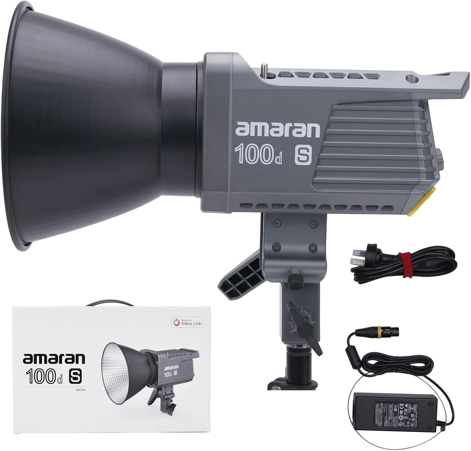 نور ویدئویی COB مدل Aputure Amaran 100d S، نورپردازی LED 100 واتی با نور روز، با قابلیت کنترل از طریق اپلیکیشن برای عکاسی، فیلمسازی، مصاحبه و پخش زنده (نسخه ارتقا یافته Amaran 100d)