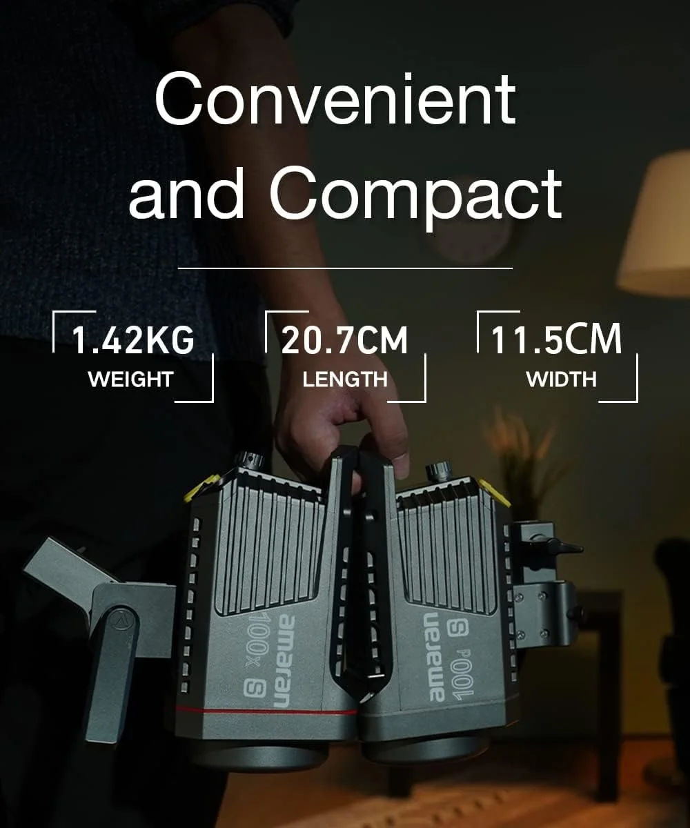 نور ویدئویی ال ای دی COB مدل Aputure Amaran 100d، CRI/TLCI 95+ نور روز 100 وات، پشتیبانی از کنترل برنامه Sidus Link، منبع تغذیه AC/DC، 8 جلوه نوری یکپارچه نور ویدئویی ال ای دی COB مدل Aputure Amaran 100d، CRI/TLCI 95+ نور روز 100 وات، پشتیبانی از کنترل برنامه Sidus Link، منبع تغذیه AC/DC، 8 جلوه نوری یکپارچه