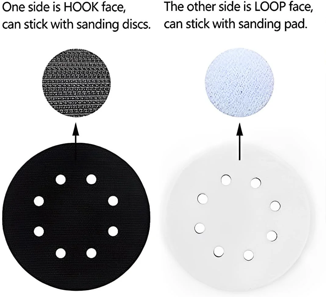 پد رابط اسفنجی UEAVOID، پد بالشتکی چسبی برای دیسک های سنباده 8 سوراخ (125 میلی متر)، بسته 2 عددی پد رابط اسفنجی UEAVOID، پد بالشتکی چسبی برای دیسک های سنباده 8 سوراخ (125 میلی متر)، بسته 2 عددی