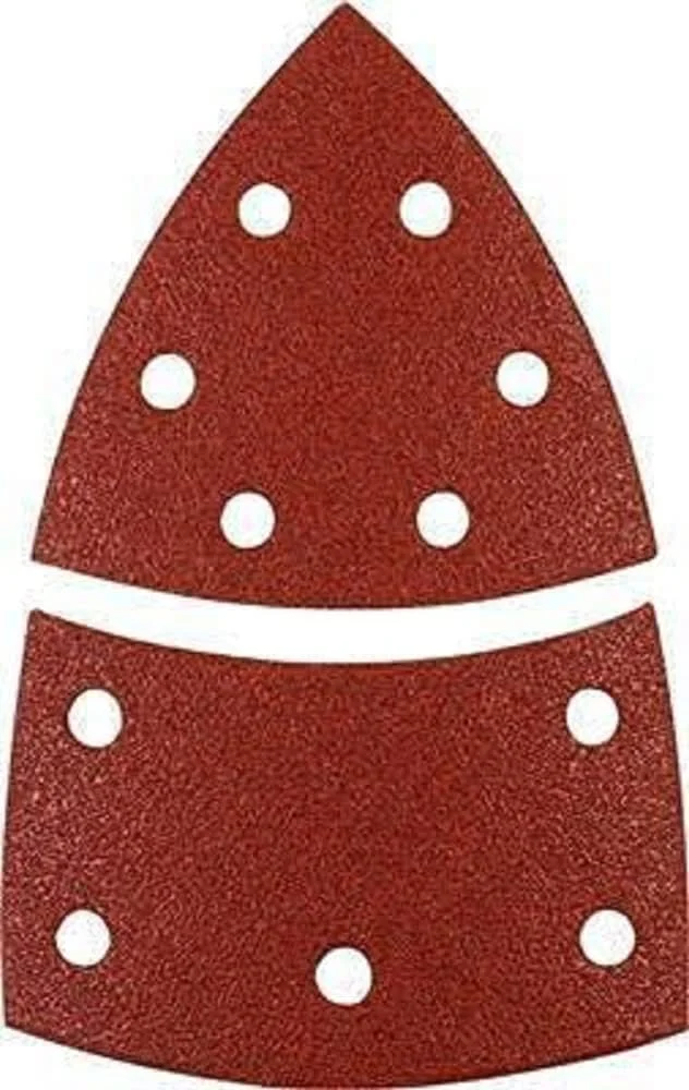 مثلث سنباده کوب مدل QUICK-STICK، ابعاد 100 x 62, 93 میلی متر، ساخته شده از کروندوم با دانه بندی 180، تعویض آسان، چسب رزینی و کاغذ تقویت شده برای سنباده کاری متوسط ​​چوب و فلز