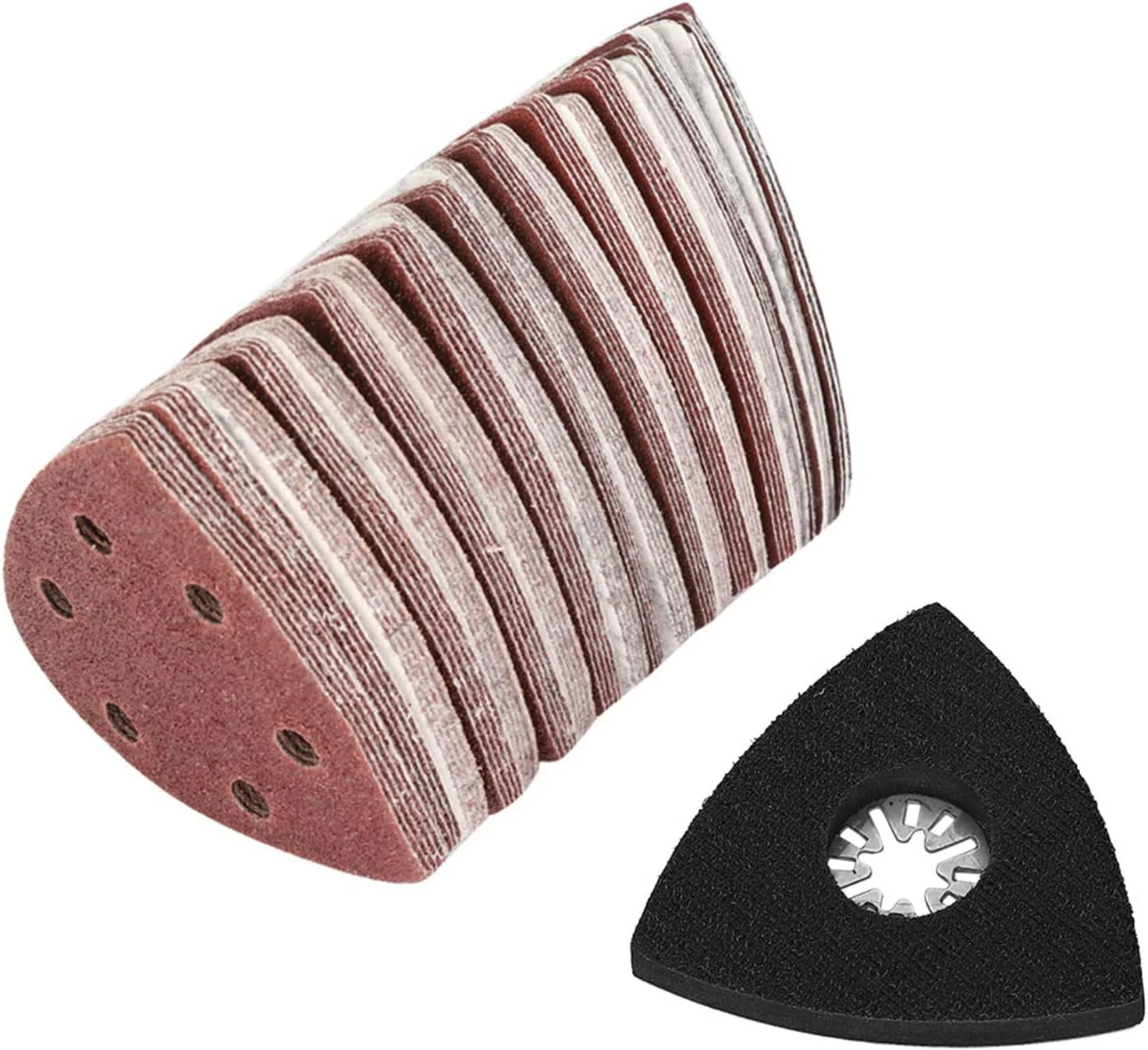 مجموعه 101 عددی سمباده مثلثی، ورق سمباده مثلثی 3.1 اینچی برای پد برش ابزار چند منظوره نوسانی بوش فاین