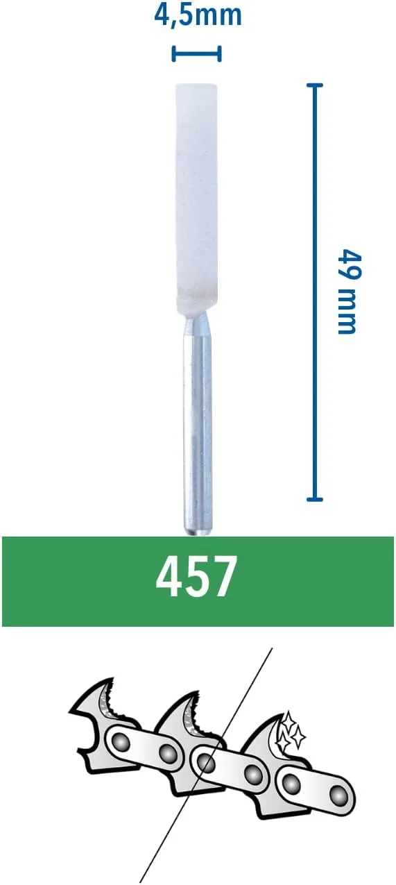 سنگ های سمباده تیز کننده زنجیر اره موتوری درمل مدل 457، بسته چندتایی 3 عددی، برای تیز کردن دقیق، سریع و آسان تیغه های اره زنجیری (4.5 میلی متر) سنگ های سمباده تیز کننده زنجیر اره موتوری درمل مدل 457، بسته چندتایی 3 عددی، برای تیز کردن دقیق، سریع و آسان تیغه های اره زنجیری (4.5 میلی متر)