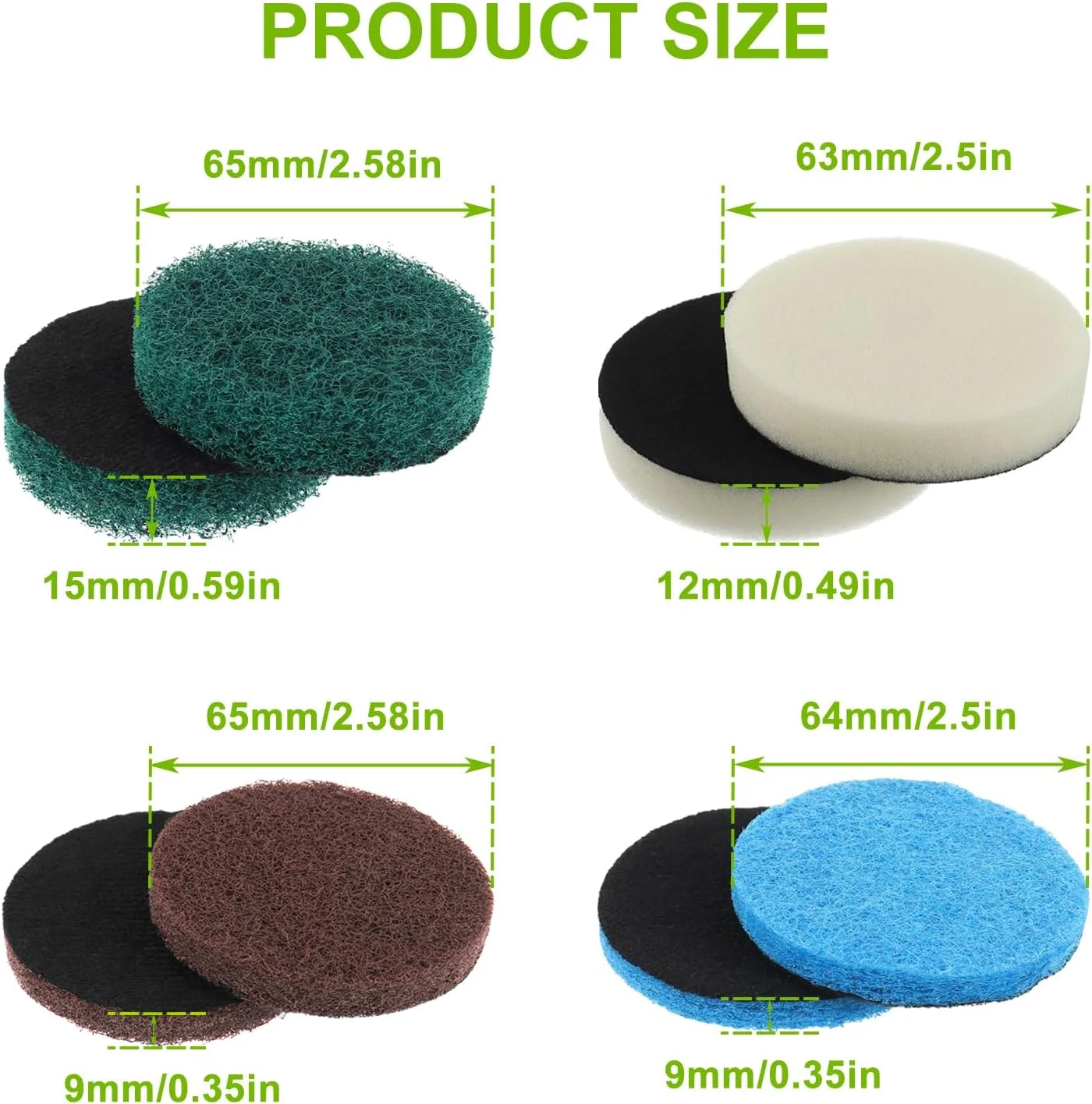 مجموعه 16 عددی پد برس تمیز کننده برقی EPLZON شامل 4 پد فوم، 4 پد آشپزخانه، 4 پد سنگین و 4 پد میکروفیبر مناسب برای برس تمیز کننده باتری دار Bosch Home/Garden 6033 مجموعه 16 عددی پد برس تمیز کننده برقی EPLZON شامل 4 پد فوم، 4 پد آشپزخانه، 4 پد سنگین و 4 پد میکروفیبر مناسب برای برس تمیز کننده باتری دار Bosch Home/Garden 6033