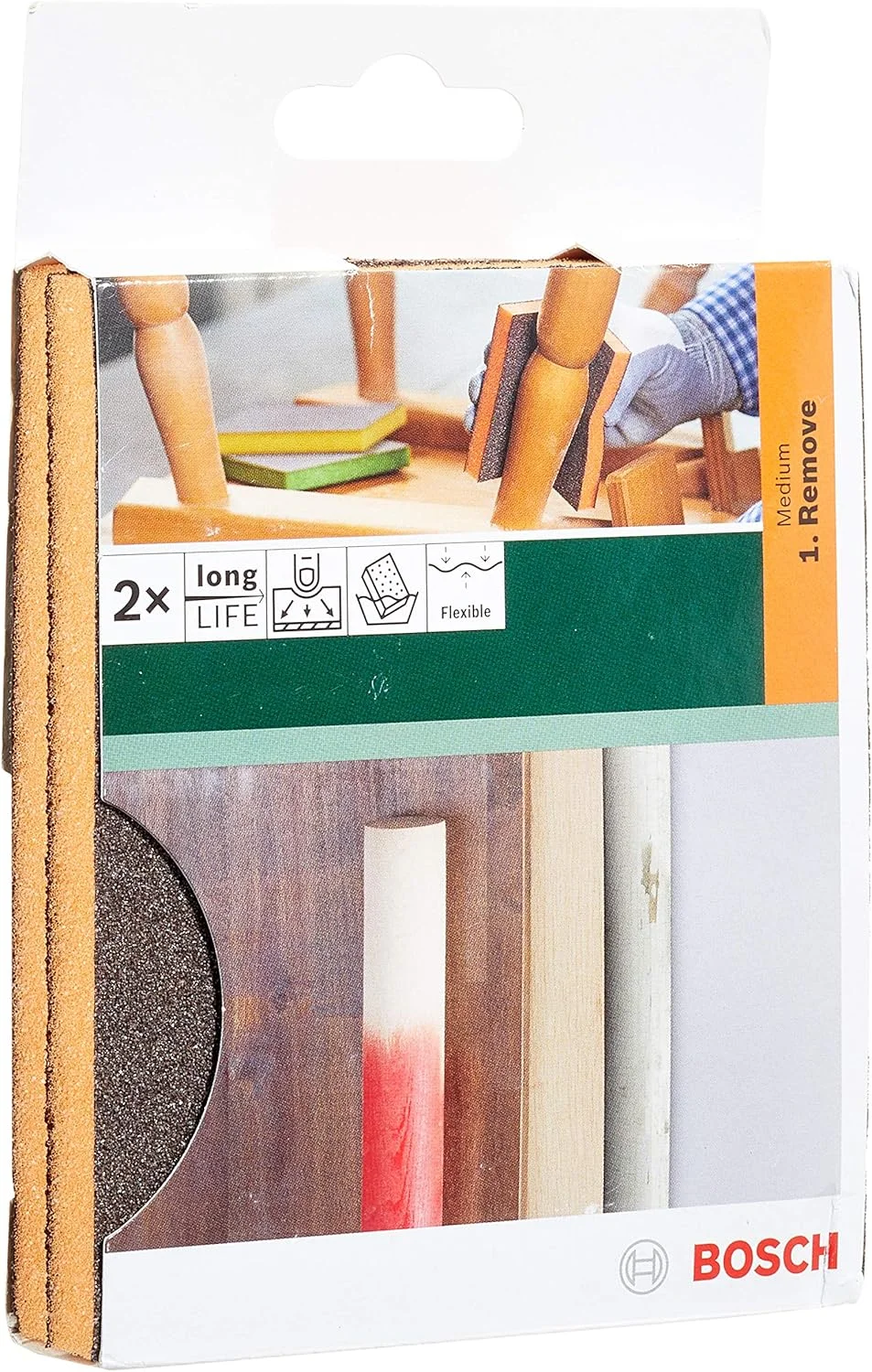 اسفنج سنباده کاری پروفیل بوش مدل 2609256349 مناسب کارهای DIY با زبری متوسط 60