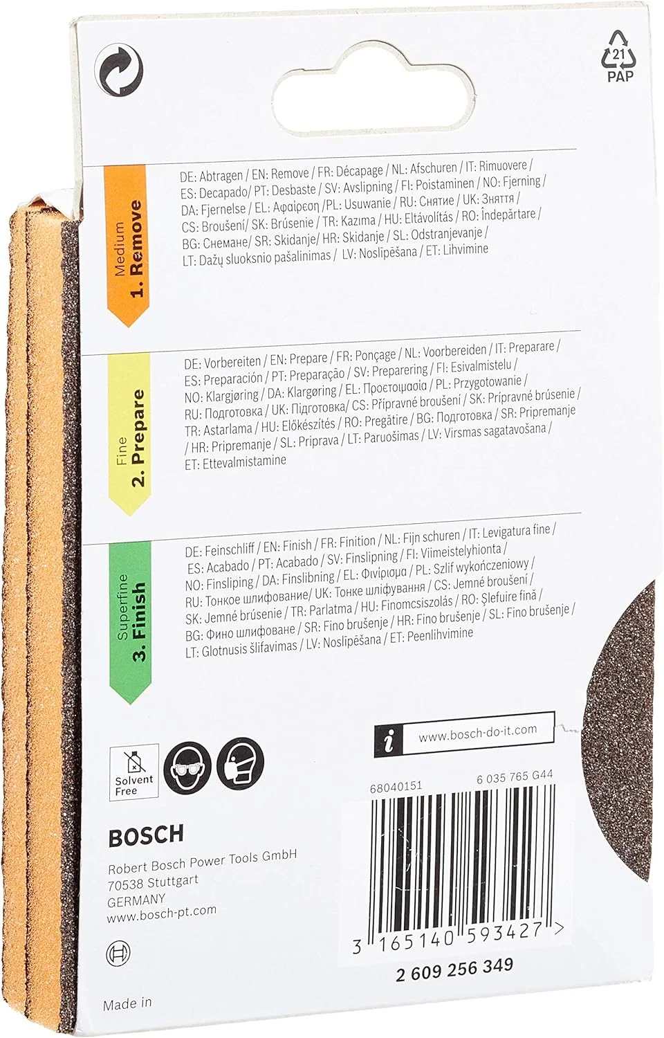 اسفنج سنباده کاری پروفیل بوش مدل 2609256349 مناسب کارهای DIY با زبری متوسط 60 اسفنج سنباده کاری پروفیل بوش مدل 2609256349 مناسب کارهای DIY با زبری متوسط 60