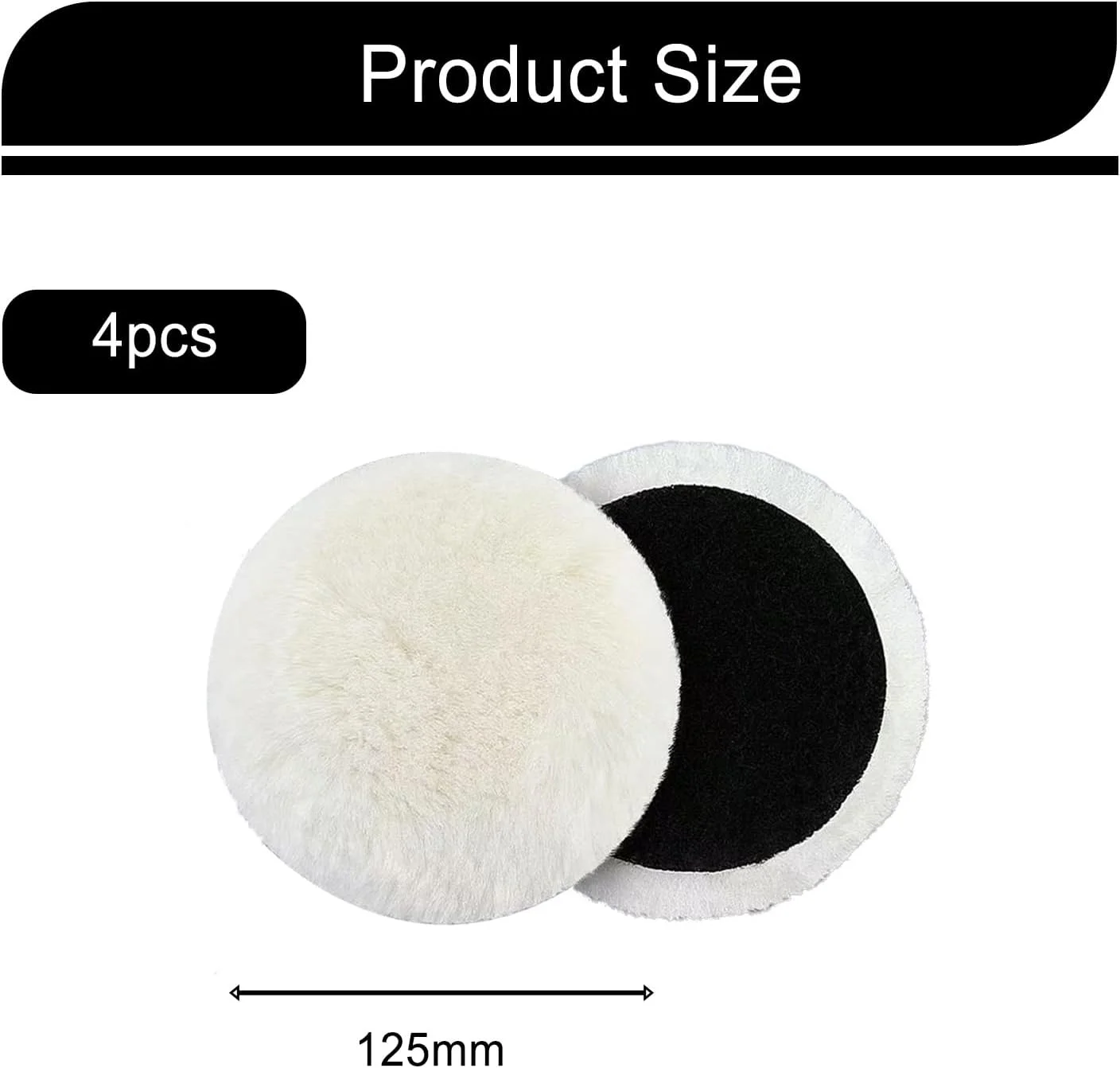 پدهای پولیش 125 میلی متری Dstarymnix برای هود پشمی Bosch، 4 عدد پد پولیش پشم گوسفند، دیسک های پولیش برای خودرو، چراغ های جلو خودرو، کفپوش چوب پنبه، چوب و فلز، سازگار با Bosch و سایر
