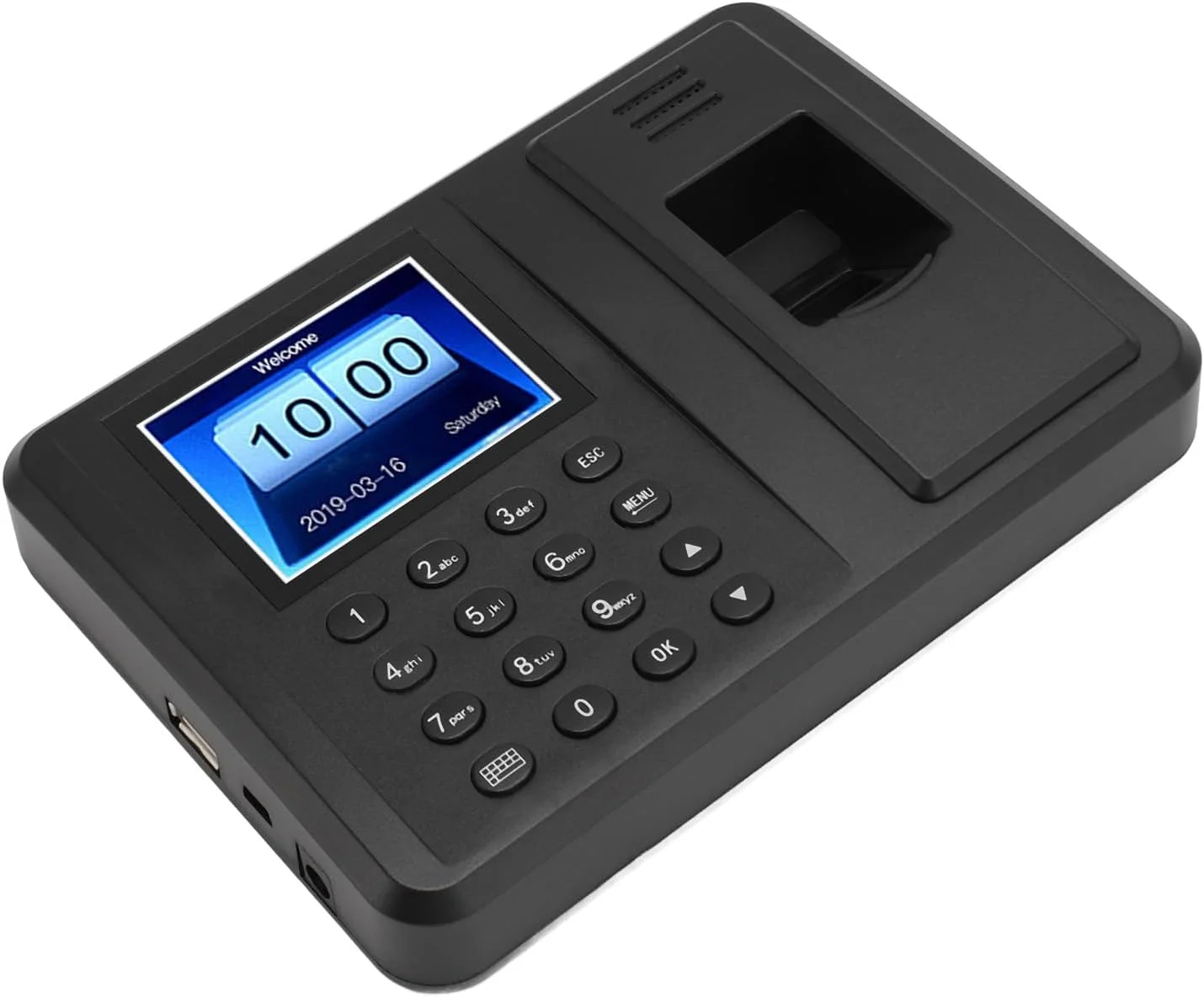 دستگاه حضور و غیاب اثر انگشتی با صفحه نمایش رنگی 2.8 اینچی، دستگاه ثبت ورود و خروج کارمندان، ساعت اثر انگشتی برای دفاتر (دوشاخه EU)