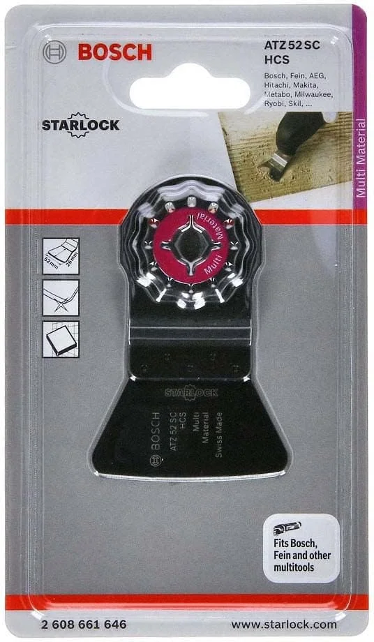 کاردک سخت Bosch Professional 2329996 1x مدل ATZ 52 SC (مناسب برای بقایای سخت، عرض 52 میلی متر، لوازم جانبی ابزار چندگانه)، آبی