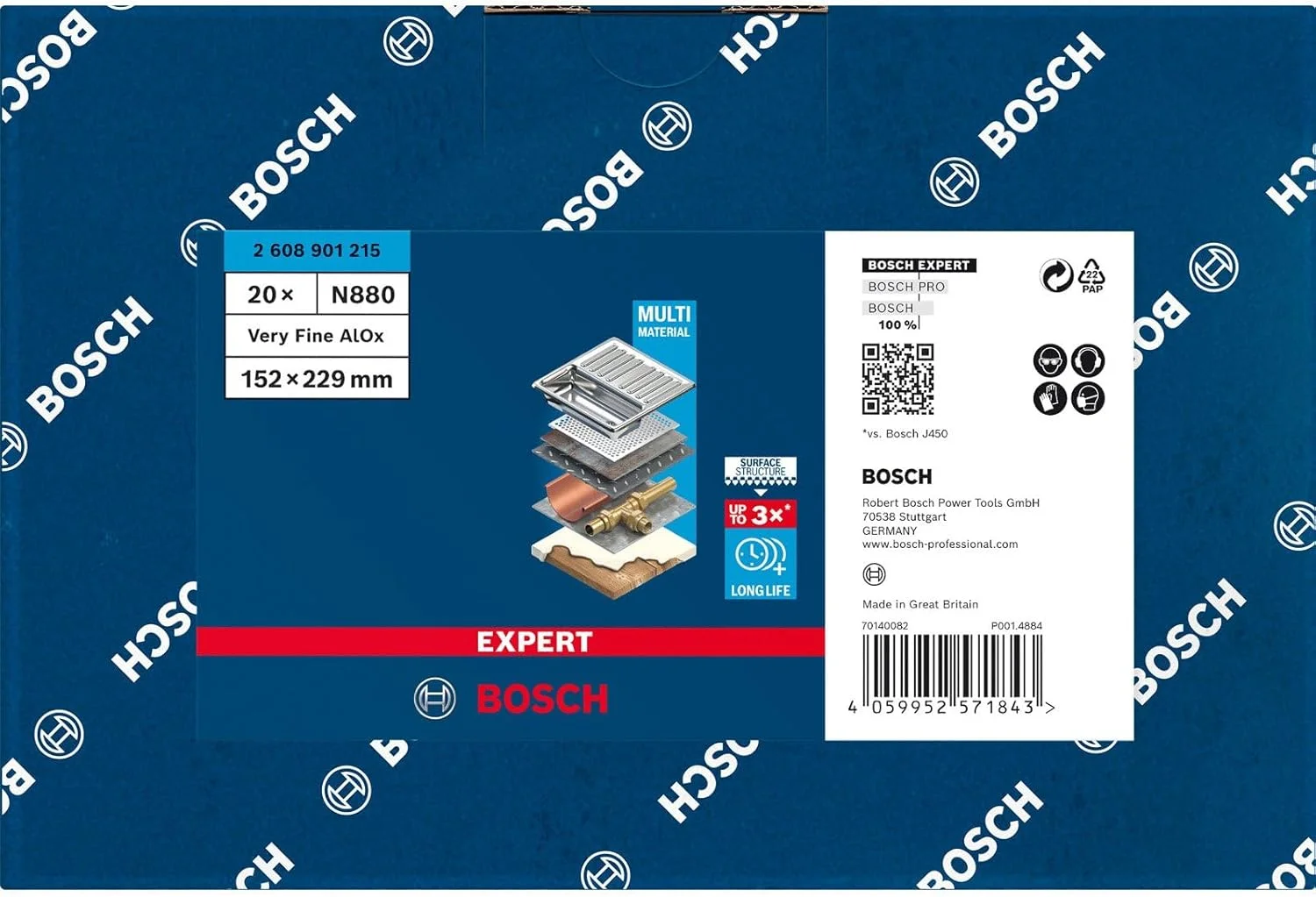 پدهای پشمی بوش EXPERT N880 (برای ورق های فولادی، فولاد ضد زنگ، Ø 152 x 229 میلی متر، بسیار ظریف A، لوازم جانبی حرفه ای برای سنباده زدن دستی)