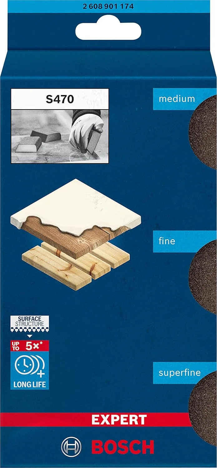 بلوک های ترکیبی حرفه ای 3X Expert S470 بوش (69 x 97 x 26 میلی متر، درجه متوسط/ریز/خیلی ریز، لوازم جانبی سنباده زنی دستی) بلوک های ترکیبی حرفه ای 3X Expert S470 بوش (69 x 97 x 26 میلی متر، درجه متوسط/ریز/خیلی ریز، لوازم جانبی سنباده زنی دستی)