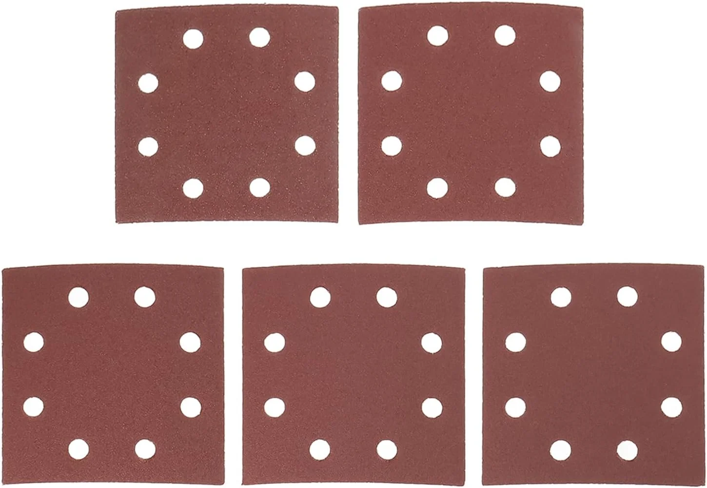 SING F LTD بسته 50 عددی کاغذ سنباده 8 سوراخه از قبل پانچ شده 115 x 115 میلی متر با زبری 40 60 80 100 120 مناسب برای کاشی چوبی و کف بتنی سازگار با DeWalt DT3022 قرمز