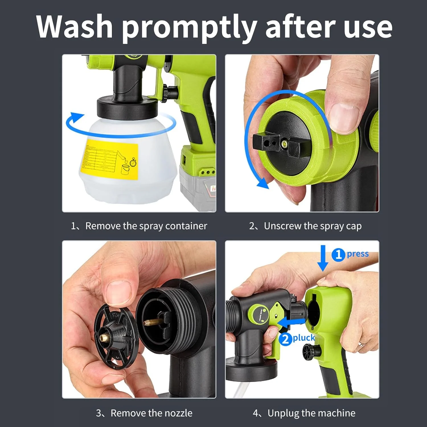 دستگاه رنگ پاش بی سیم Eacam برای باتری 20 ولت Dewalt و RYOBI، دستگاه رنگ پاش با موتور براشلس و نازل مسی، دستگاه رنگ پاش بی سیم 200 واتی برای فضای داخلی و خارجی خانه، رنگ آمیزی خانه دستگاه رنگ پاش بی سیم Eacam برای باتری 20 ولت Dewalt و RYOBI، دستگاه رنگ پاش با موتور براشلس و نازل مسی، دستگاه رنگ پاش بی سیم 200 واتی برای فضای داخلی و خارجی خانه، رنگ آمیزی خانه