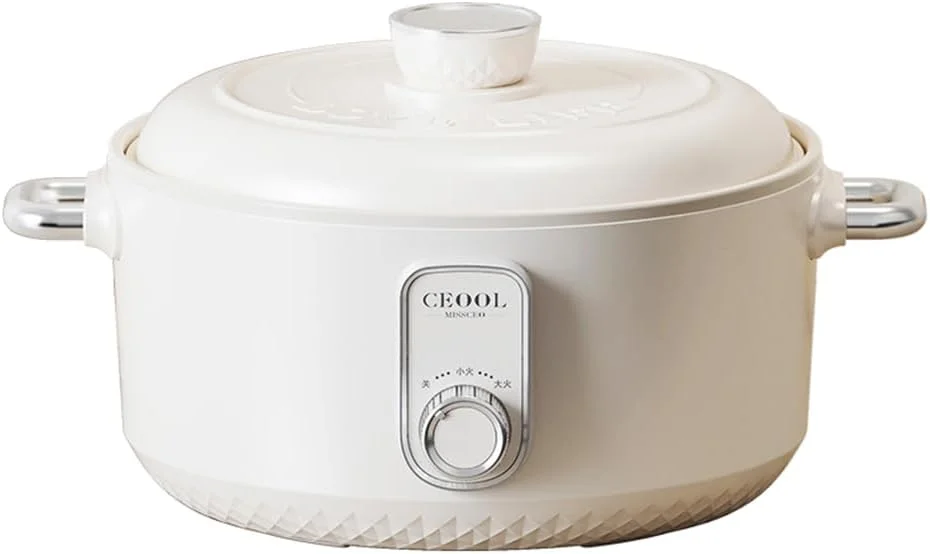 هات‌پات برقی Ceool - قابلمه چند منظوره 2.5 لیتری بدون نیاز به اجاق گاز، تنظیمات قدرت 750 واتی نچسب، محافظت در برابر گرمای بیش از حد و خشک شدن، سرخ کردن و آب پز کردن تخم مرغ/آب پز کردن نودل/سوپ (دوشاخه 3 پین CN)