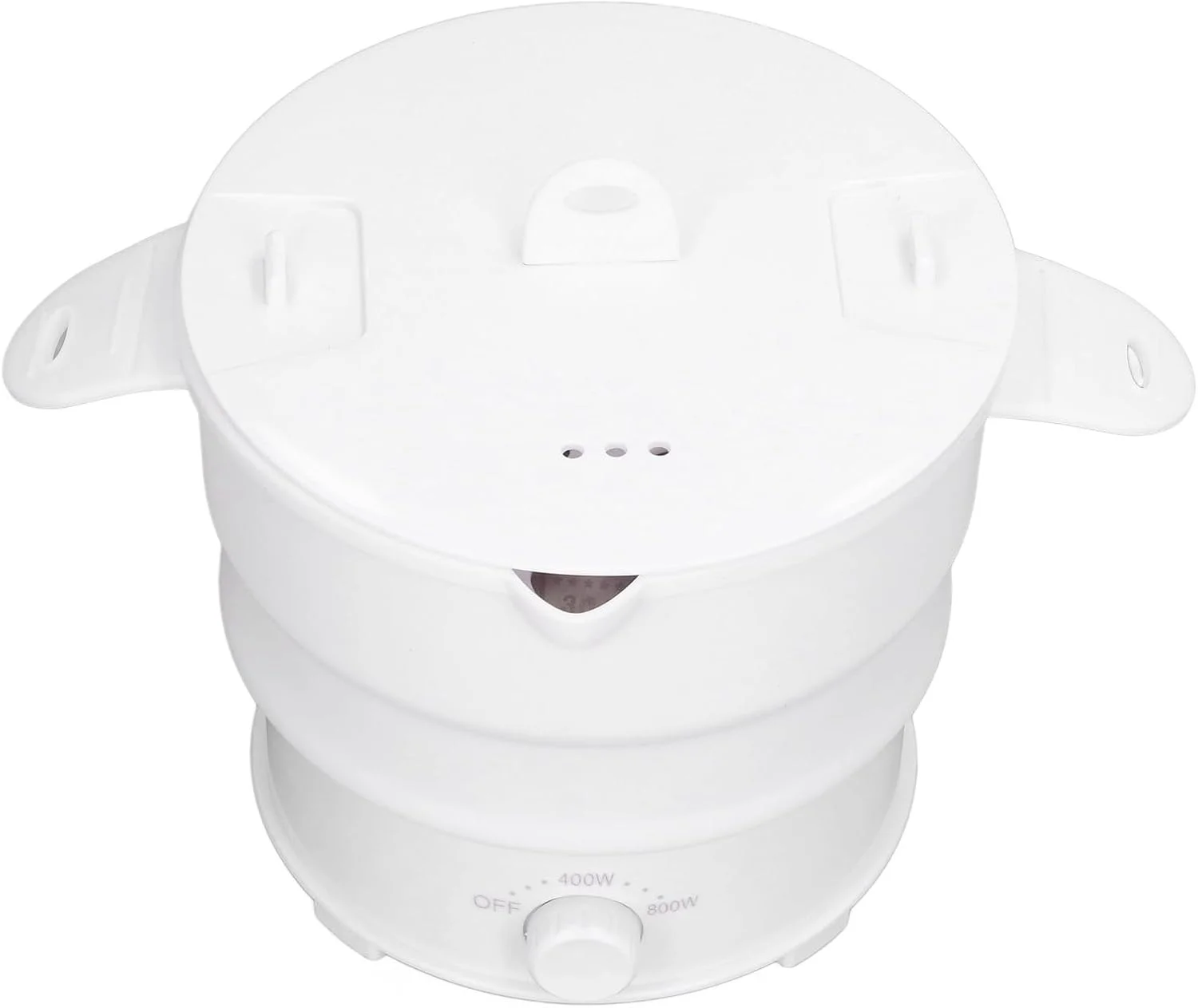 زودپز برقی تاشو BROLEO، قابلمه برقی چند منظوره قابل حمل 1.2 لیتری با قفسه بخارپز برای خانه، خوابگاه، دفتر، مسافرت، مناسب برای نودل، فرنی و سوپ (220 ولت)