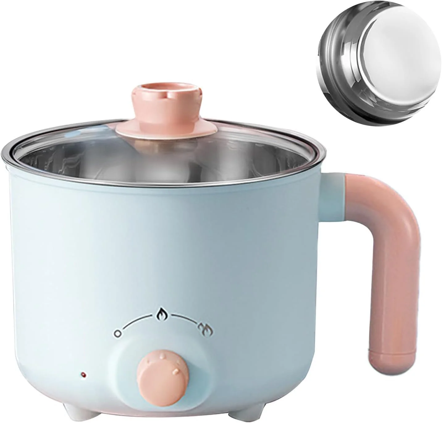 زودپز برقی کوچک چندکاره BeyondLuv - زودپز مسافرتی قابل حمل، قابلمه برقی، تابه برقی، مناسب پخت و پز، تفت دادن، سرخ کردن، آب پز کردن، هم زدن، تهیه نودل، پاستا و غذاهای خانگی