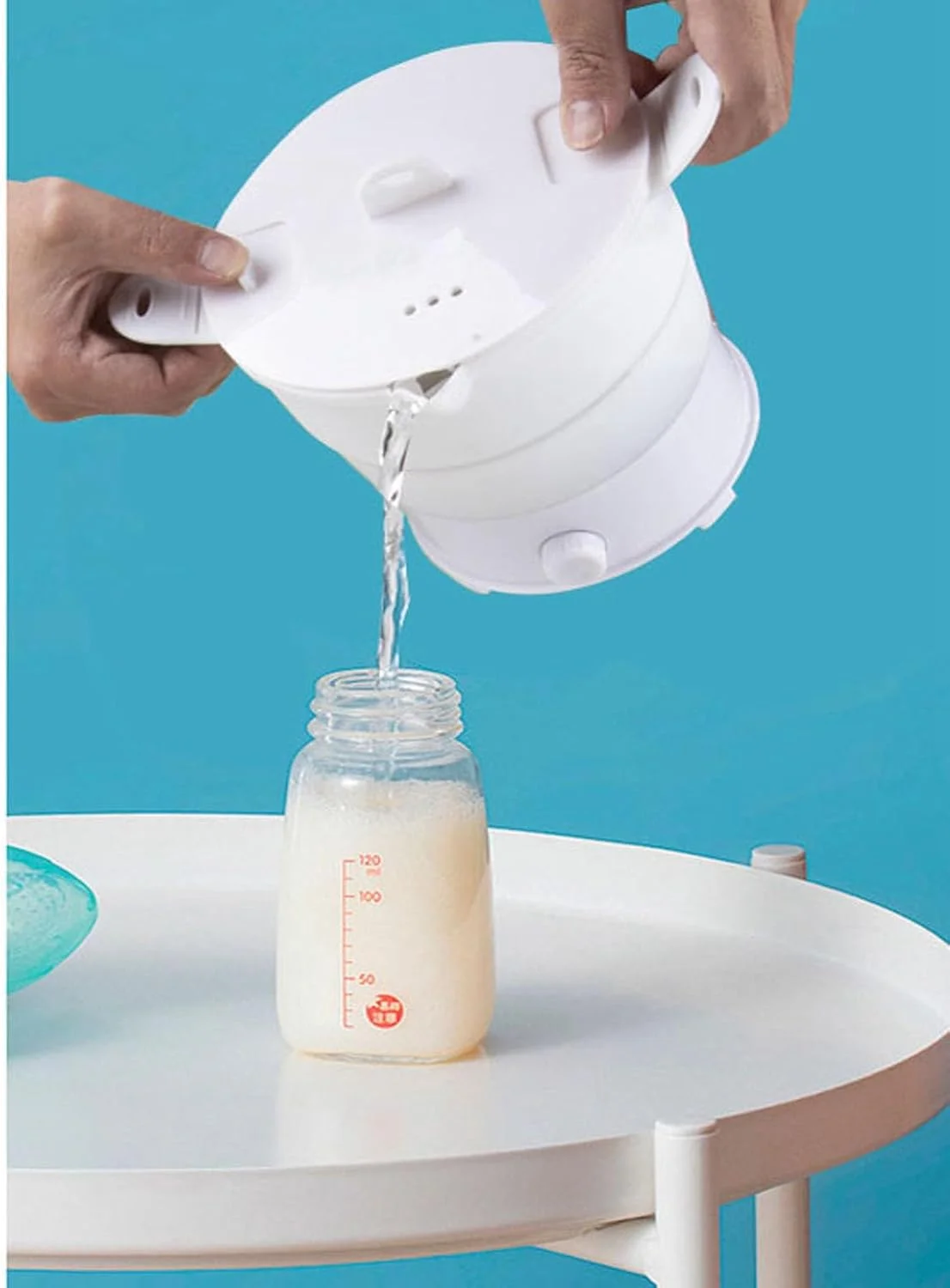 زودپز برقی تاشو BROLEO، قابلمه برقی چند منظوره قابل حمل 1.2 لیتری با قفسه بخارپز برای خانه، خوابگاه، دفتر، مسافرت، مناسب برای نودل، فرنی و سوپ (220 ولت)