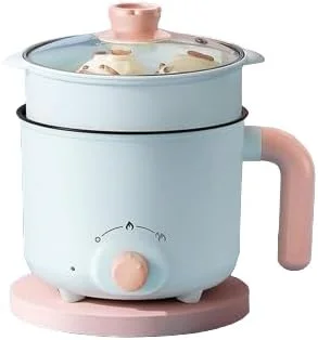 دیگ برقی داغ DUBKART، مینی پلوپز برقی چند منظوره 1.8 لیتری برای شابو-شابو، سرخ کردن، نودل، پاستا، تابه نچسب برای تفت دادن، پلوپز رامن با کنترل دوگانه قدرت برای خوابگاه و دفتر