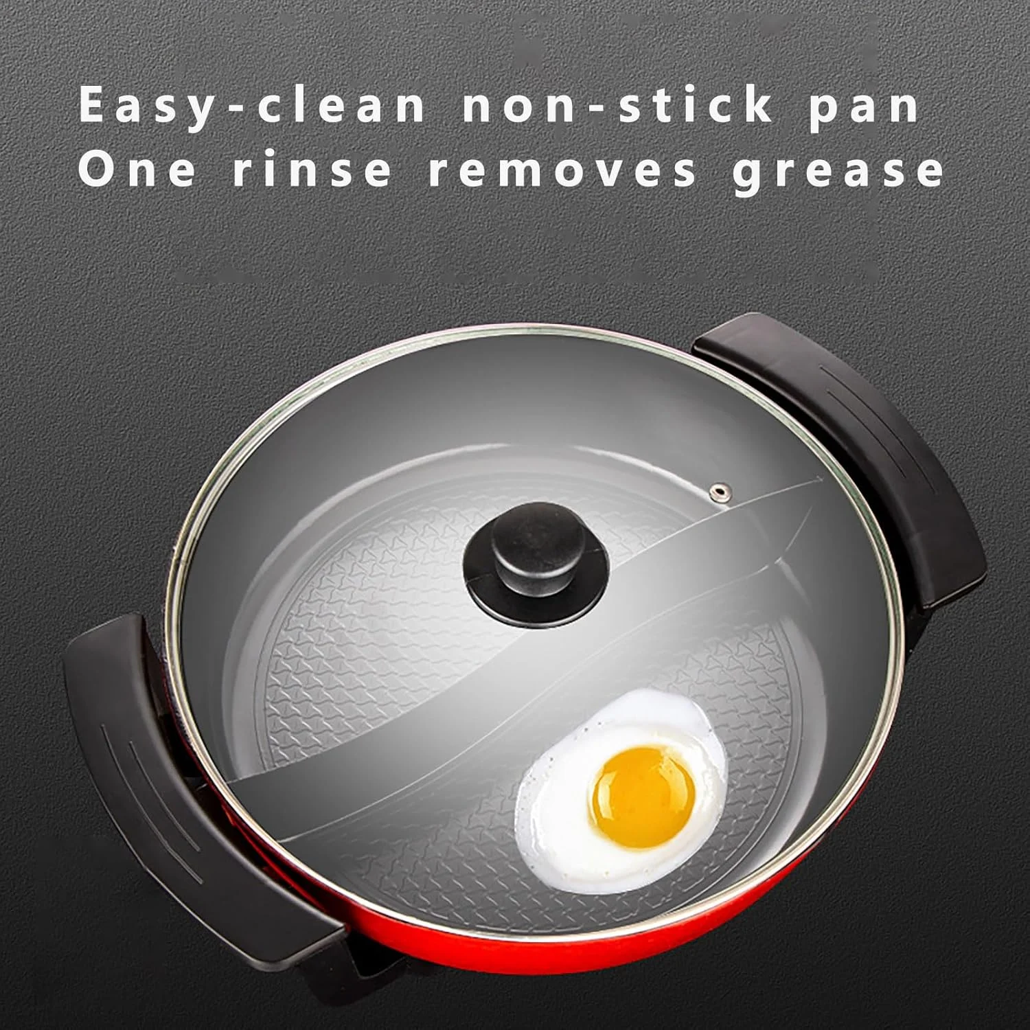 هات پات برقی با جداکننده، قابلمه برقی 6 لیتری 1200 واتی دو طرفه با درب، کنترل دما، برای هات پات، فوندو، شیشا، تمیز کردن آسان