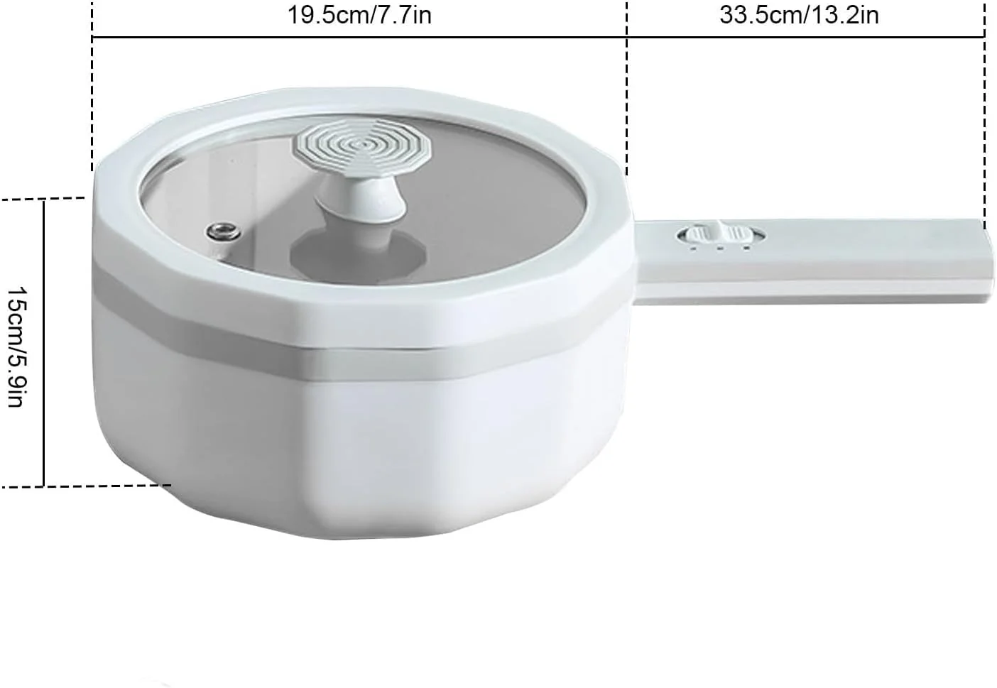 دیگ برقی FDTY با ظرفیت 1.5 لیتر، 600 وات، تک لایه، چند منظوره، قابل حمل، با دسته بلند، دیگ کوچک برقی برای منزل