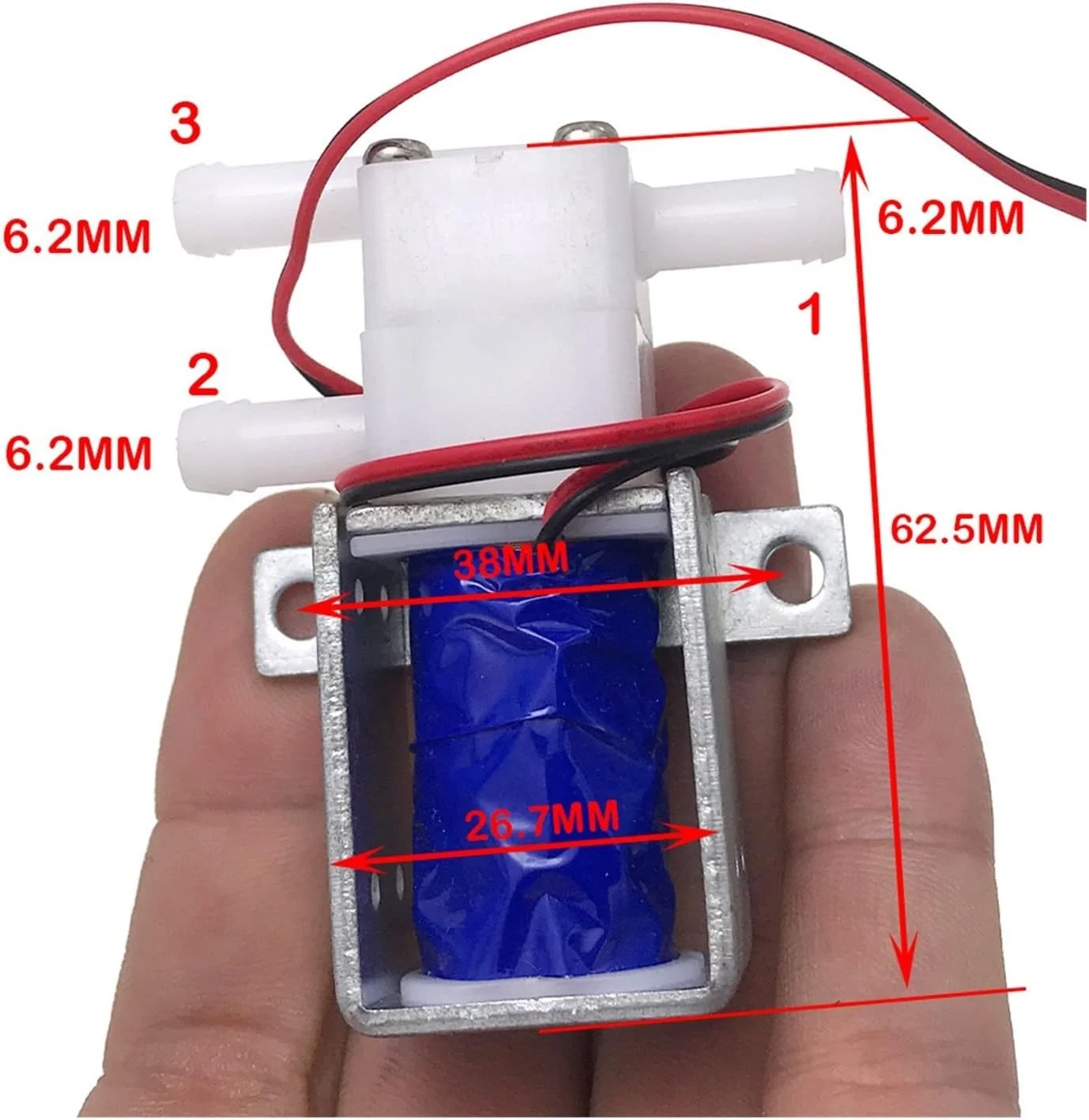 شیر برقی کوچک الکترومغناطیسی آب FURLOU DC 6V/ 12V/ 24V/ 36V مینی میکرو 2 موقعیت 3 راهه شیر برقی N/C کنترل جریان شیر آب (رنگ: شیر برقی 36 ولت، سایز: 1)