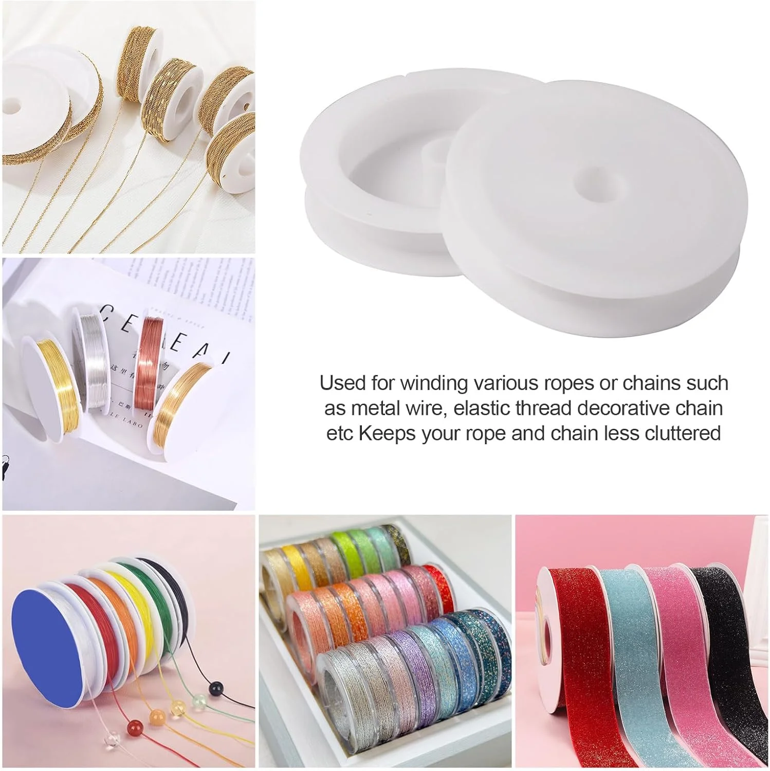 Craftdady 50 عدد قرقره سیم پلاستیکی خالی با قطر 2.64 اینچ، بوبین نخ برای سیم بافتنی Craftdady 50 عدد قرقره سیم پلاستیکی خالی با قطر 2.64 اینچ، بوبین نخ برای سیم بافتنی