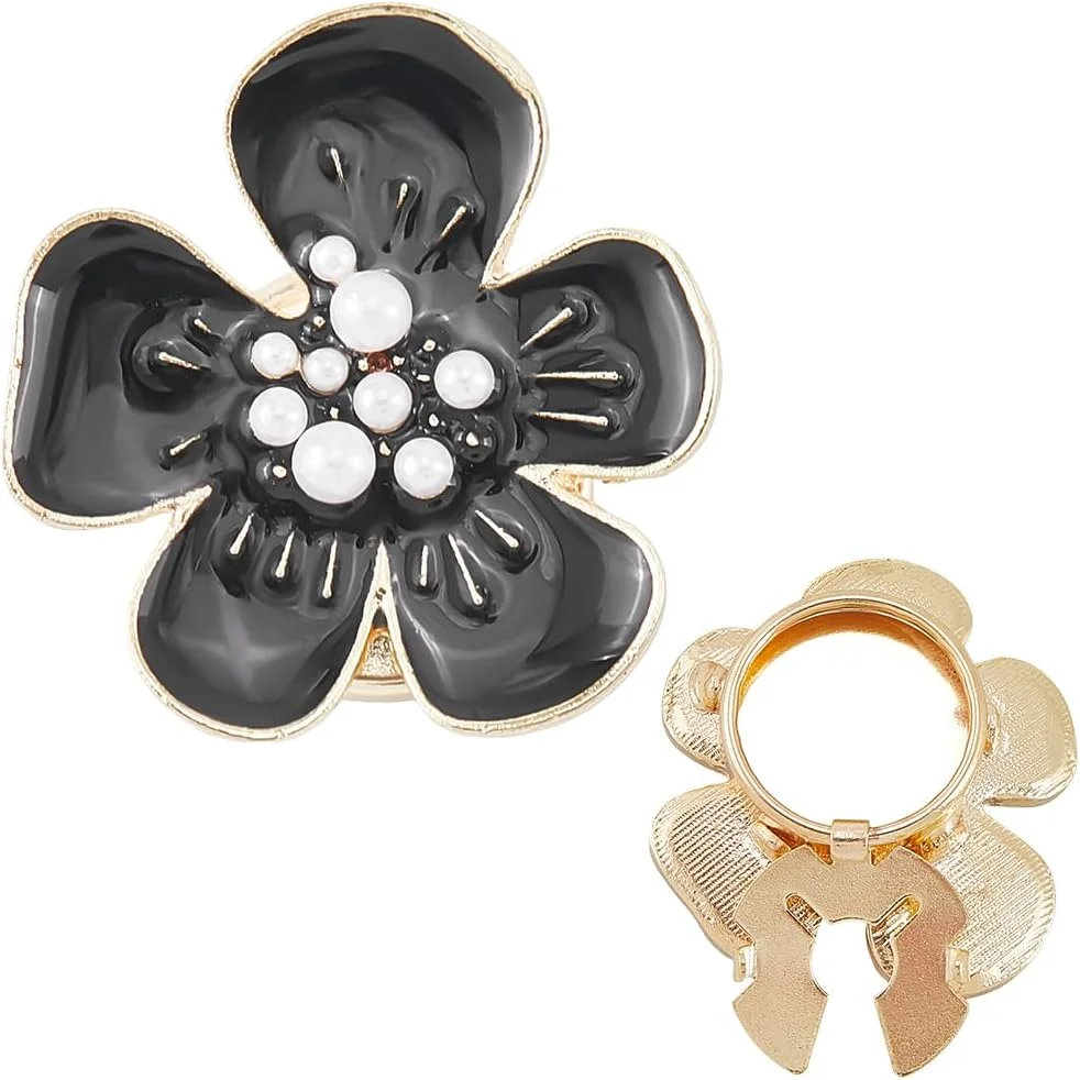 CRASPIRE 2PCS Rhinestone Button Covers Pearl Gold Crystal Detachable Clip-On Decorative Buttons Jewe CRASPIRE 2PCS Rhinestone Button Covers Pearl Gold Crystal Detachable Clip-On Decorative Buttons Jewe