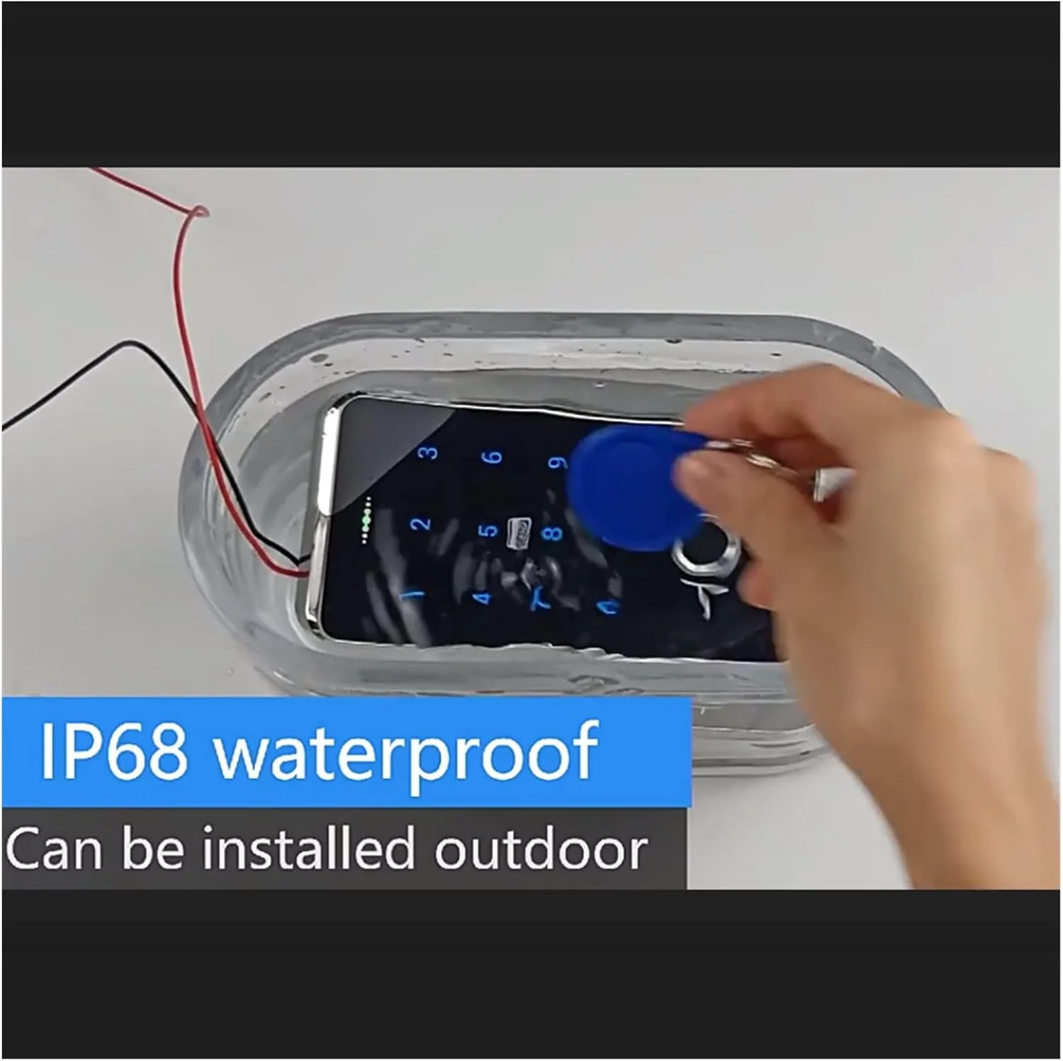 قفل درب هوشمند FURLOU، قفل درب سیستم کنترل دسترسی اثر انگشت، قفل برقی کاملاً ضد آب IP68 برای ایمنی خانه، فضای باز، قفل درب هوشمند دیجیتال (رنگ: F20ic Kit7، اندازه: سایر)