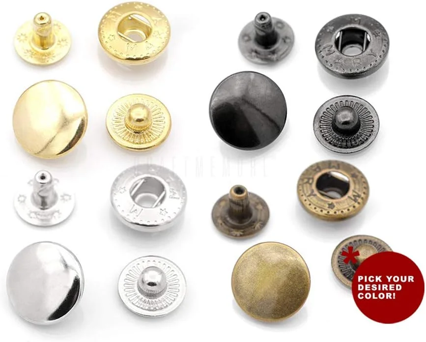 CRAFTMEMORE بسته 10 عددی دکمه فشاری فلزی برنجی با روکش رنگی، دکمه های سنگین و فنری مدل VT1#888 (8 میلی متر، نقره ای) CRAFTMEMORE بسته 10 عددی دکمه فشاری فلزی برنجی با روکش رنگی، دکمه های سنگین و فنری مدل VT1#888 (8 میلی متر، نقره ای)
