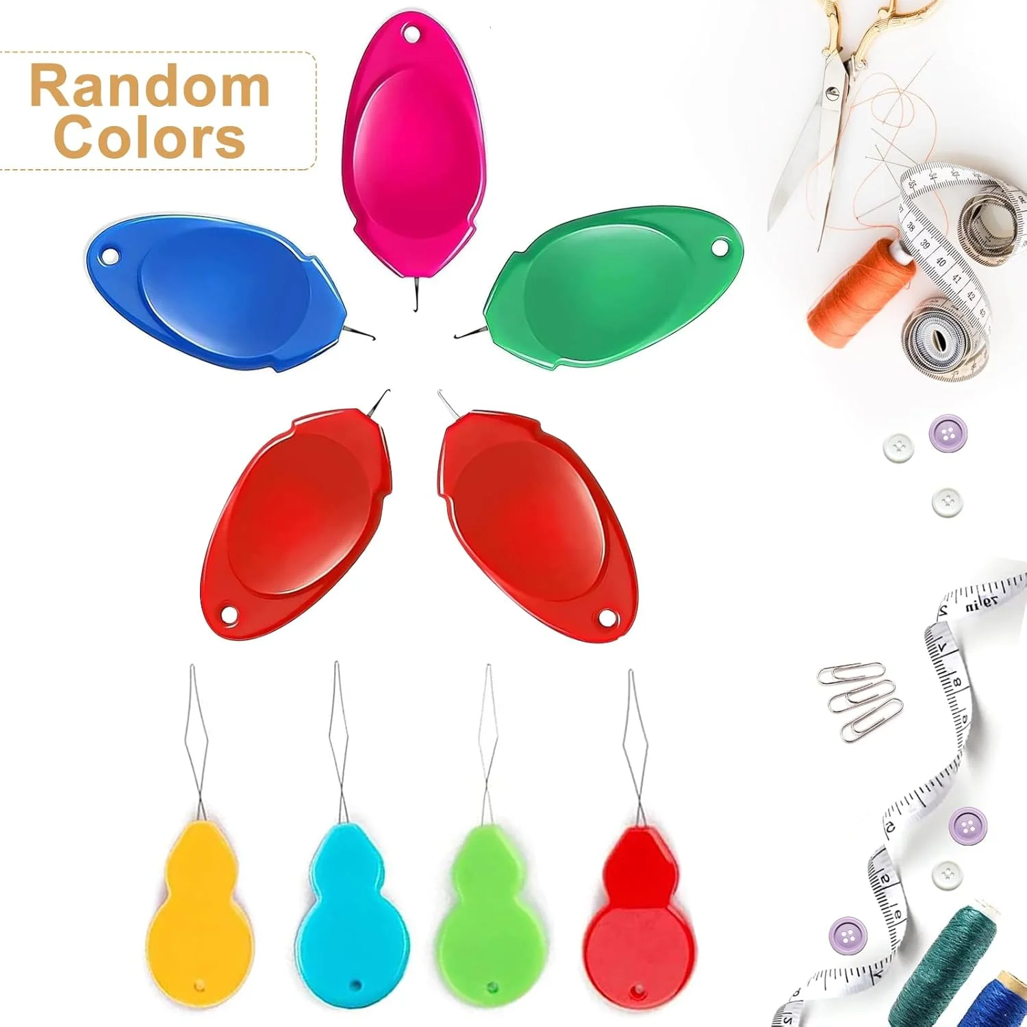 نخ سوزن CousDUoBe بسته 30 عددی برای خیاطی دستی، ابزار نخ سوزن حلقه سیمی پلاستیکی DIY برای چرخ خیاطی دستی با جعبه شفاف، رنگ تصادفی نخ سوزن CousDUoBe بسته 30 عددی برای خیاطی دستی، ابزار نخ سوزن حلقه سیمی پلاستیکی DIY برای چرخ خیاطی دستی با جعبه شفاف، رنگ تصادفی