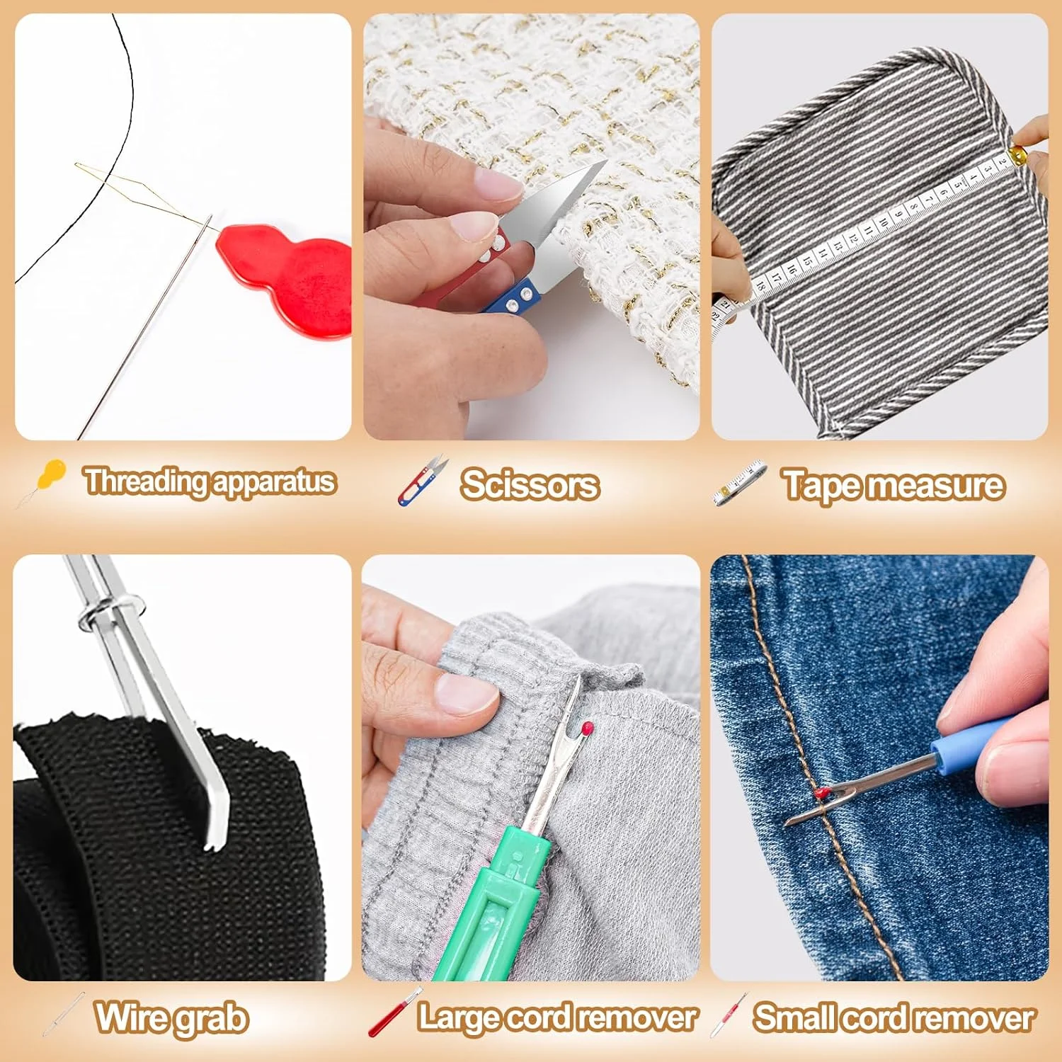 کیت انگشتانه خیاطی CousDUoBe، انگشتانه برای خیاطی دستی، سوزن نخ کن، متر خیاطی، بشکاف و قیچی گلدوزی (کیت کامل) کیت انگشتانه خیاطی CousDUoBe، انگشتانه برای خیاطی دستی، سوزن نخ کن، متر خیاطی، بشکاف و قیچی گلدوزی (کیت کامل)