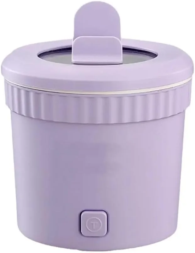 دیگ برقی VACSAX، مینی پلوپز برقی، 1 لیتر، بنفش، 450 وات، چند منظوره، مناسب منزل، خوابگاه، دفتر کار