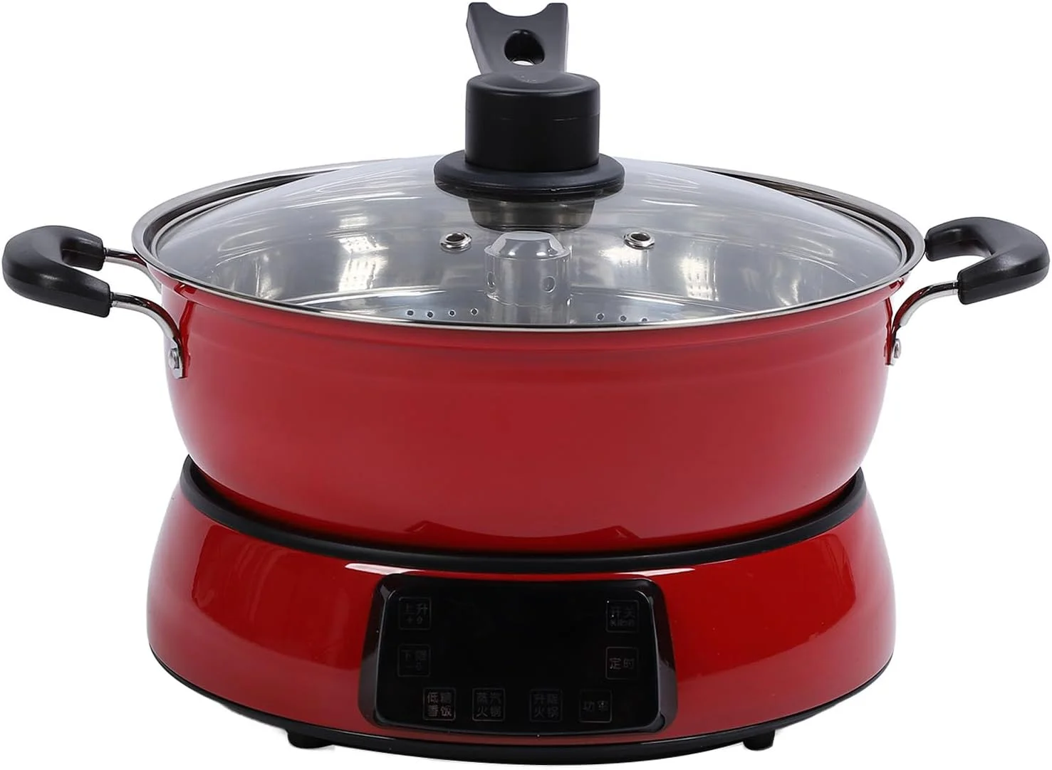 پلوپز کم کربوهیدرات Luocute، قابلمه هوشمند 6 لیتری با طراحی بالابر، تایمر گرم نگهدارنده برای پخت و پز، بخارپز کردن برنج و قابلمه داغ (قرمز)
