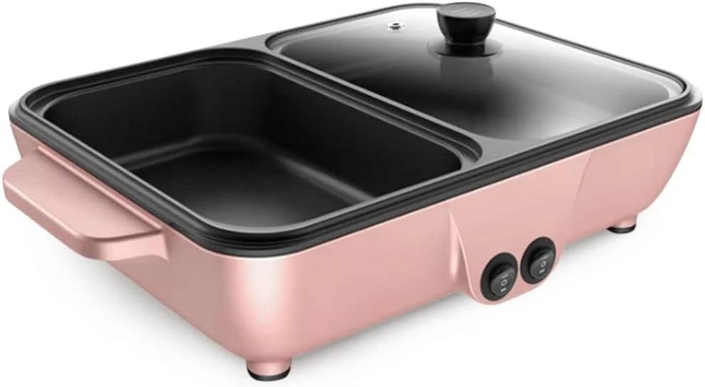 تابه گریل برقی ایرومامی، تابه گریل برقی 2 سرعته چند منظوره کوچک خانگی 2 لیتری، قابلمه داغ، باربیکیو، تک قابلمه ای 1200 وات، دستگاه مینی باربیکیو خوابگاهی با قدرت بالا