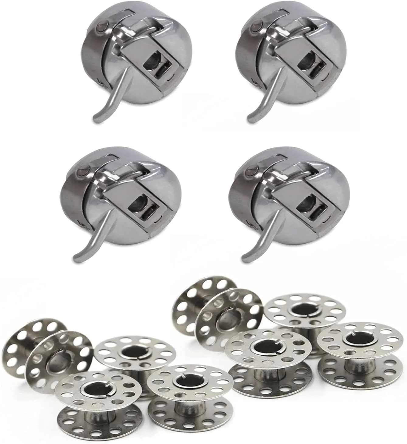 Dolaso 20 Pcs Sewing Machine Bobbins, Empty Metal Bobbins Spool Sewing Spools with Storage Case Suit for Sewing Machines