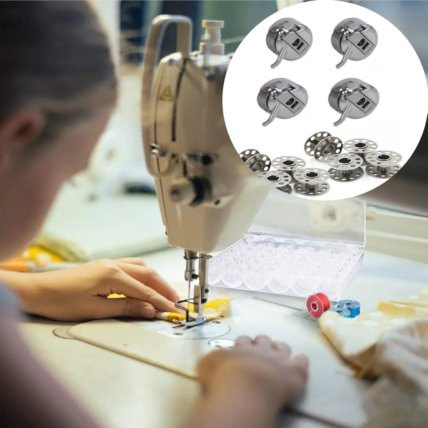 Dolaso 20 Pcs Sewing Machine Bobbins, Empty Metal Bobbins Spool Sewing Spools with Storage Case Suit for Sewing Machines Dolaso 20 Pcs Sewing Machine Bobbins, Empty Metal Bobbins Spool Sewing Spools with Storage Case Suit for Sewing Machines