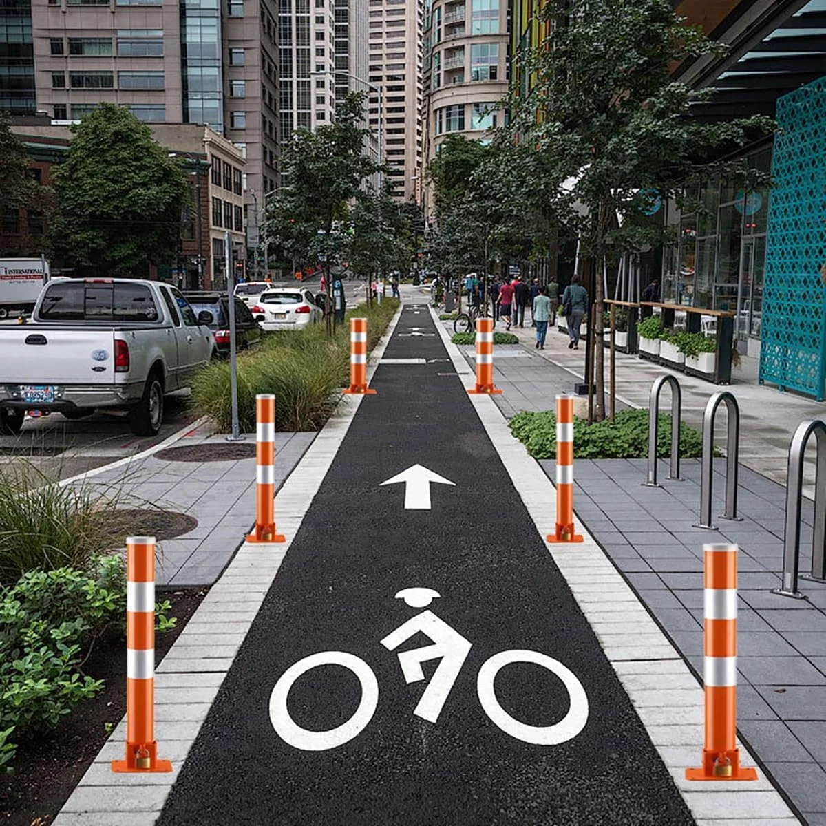 میله محافظ تاشو برای ایمنی پارکینگ، مناسب برای مدرسه، هتل، شرکت، بانک، منزل، انبار، گاراژ، پارکینگ خودرو، میله امنیتی کنار جاده و پیاده رو با قفل، کلید و نوار بازتابنده، نصب آسان