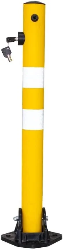 مانع پارکینگ بازتابنده 650 میلی‌متری، رنگ زرد، بولارد ضد پارکینگ، میله مانع پارکینگ با قفل کلیدی، عملکرد آسان قفل دستی (بسته 5 عددی)