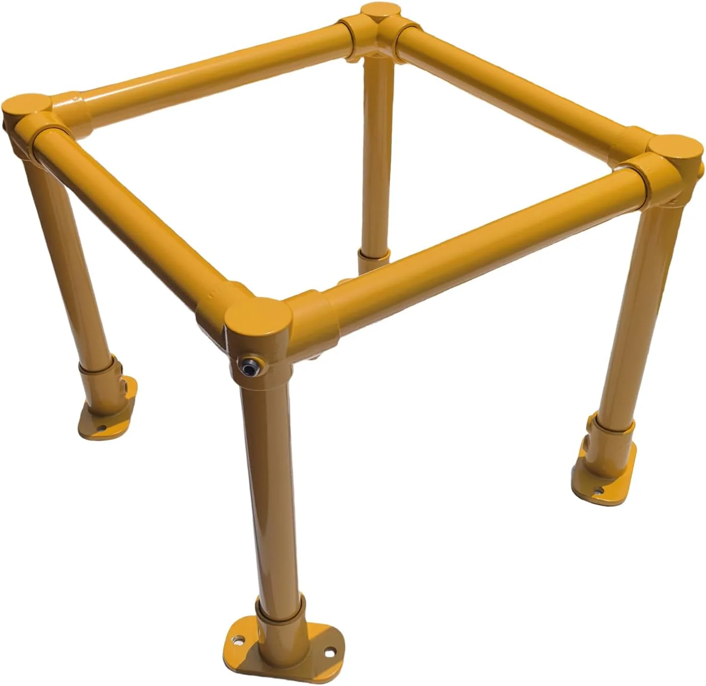 محافظ ستون 20" x 20" x 20"، محافظ ستون مربعی شکل از فولاد گالوانیزه با پوشش پودری زرد، محافظ آسان برای نصب برای ستون ها، لوله ها و تجهیزات انبار در برابر ضربه وسایل نقلیه