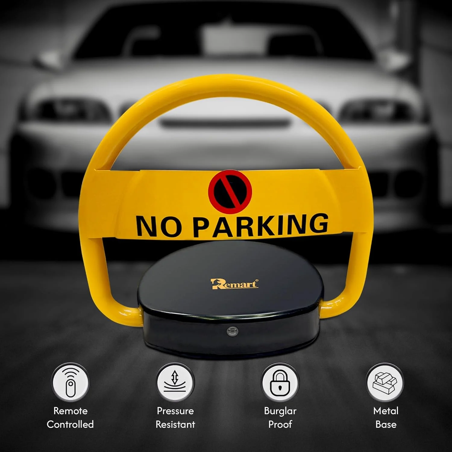 قفل هوشمند پارکینگ Remart مدل PLMT-40 - مانع پارکینگ کنترل از راه دور اتوماتیک، قفل پارکینگ خودرو با کنترل از راه دور، سیستم هشدار داخلی، قفل پارکینگ خودرو