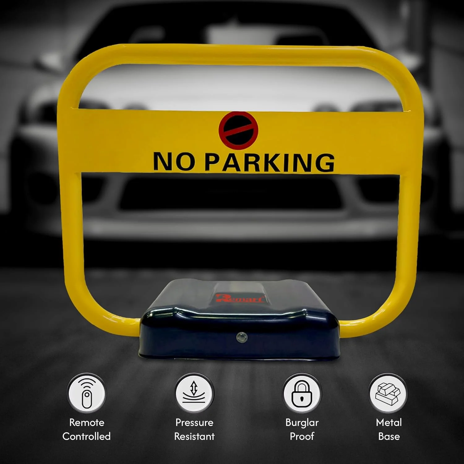 قفل هوشمند پارکینگ خودرو Remart مدل PLMT-50 - مانع خودکار پارکینگ با کنترل کلید از راه دور، محافظ فضای پارکینگ، راهکارهای هوشمند پارکینگ