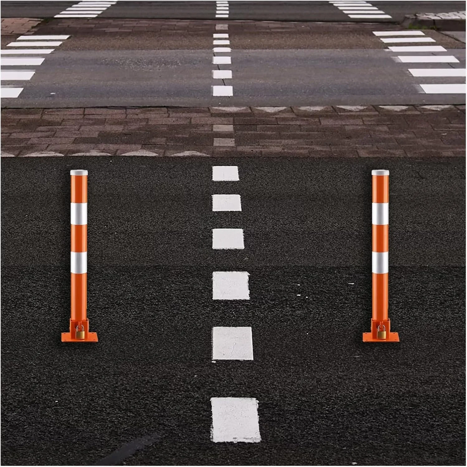 بسته 2 عددی موانع ایمنی، محافظ پارکینگ خودرو، موانع ترافیکی تاشو جاده، مناسب برای مدارس، هتل ها، شرکت ها، ساختمان ها، بانک ها و ورودی گاراژها، میله های فولادی با دید بالا برای کنترل جمعیت و پارکینگ