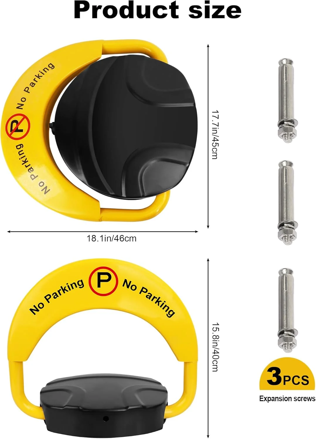 راهبند اتوماتیک پارکینگ خودرو URbazaar، راهبند تاشو اتوماتیک ضد آب، ضد ضربه و ضد فشار، فولاد گالوانیزه، کنترل از راه دور تا 30 متر، شامل 4 عدد باتری برای خانه، تجارت