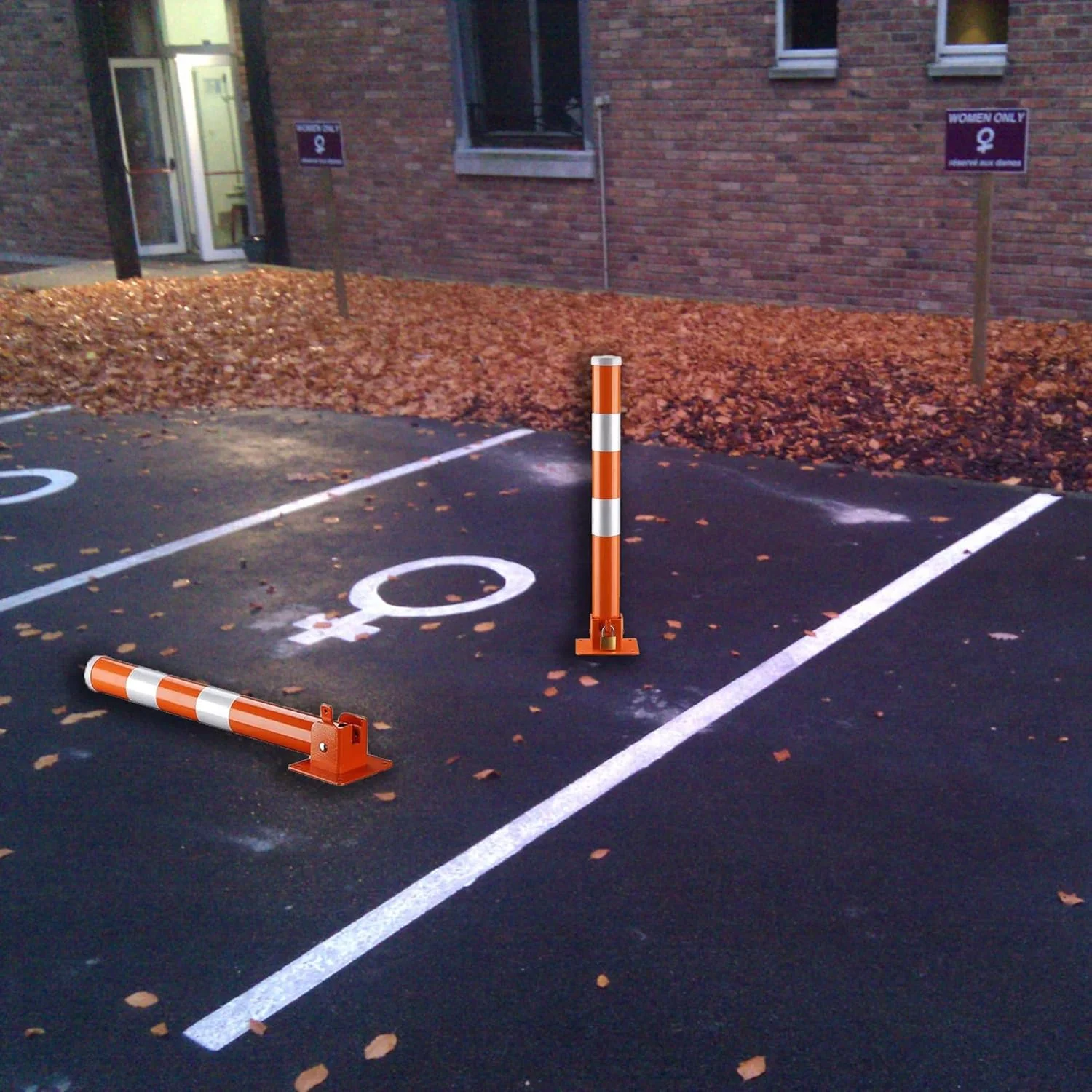 بسته 2 عددی موانع ایمنی، محافظ پارکینگ خودرو، موانع ترافیکی تاشو جاده، مناسب برای مدارس، هتل ها، شرکت ها، ساختمان ها، بانک ها و ورودی گاراژها، میله های فولادی با دید بالا برای کنترل جمعیت و پارکینگ