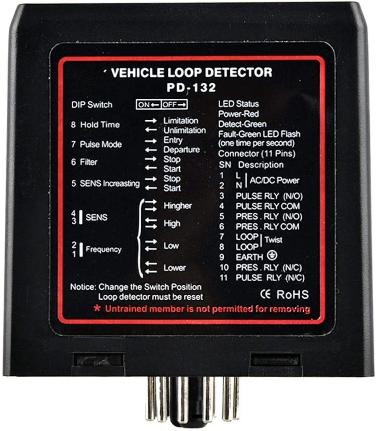 دتکتور حلقه خودرو هوشمند اتوماتیک با حساسیت بالا Pokerty9، 220 ولت، 4.5 ولت آمپر، بازکننده مانع مشکی، برای خودروها