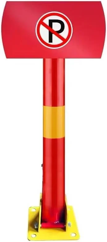 قفل دستی فضای پارک – مانع پارک رزرو شده با ارتفاع 75 سانتی متر به همراه 4 کلید و پیچ و مهره، مسدود کننده پارکینگ خودرو سنگین برای مصارف خانگی، اداری و تجاری (قرمز + زرد)