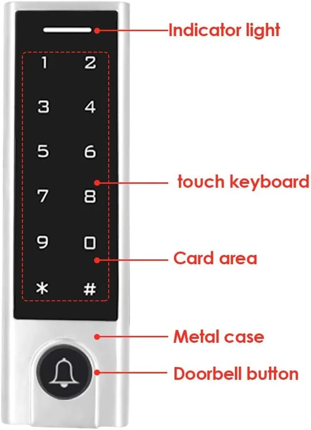 کنترل دسترسی وای فای 2.4G، قفل درب کارت EM 125Khz، کنترلر دسترسی، ضد آب IP67، کیت سیستم کنترل دسترسی، بازکننده قفل هوشمند صفحه کلید لمسی، 1000 کاربر، باز کردن از راه دور برنامه موبایل Tuya (نسخه زنگ در) کنترل دسترسی وای فای 2.4G، قفل درب کارت EM 125Khz، کنترلر دسترسی، ضد آب IP67، کیت سیستم کنترل دسترسی، بازکننده قفل هوشمند صفحه کلید لمسی، 1000 کاربر، باز کردن از راه دور برنامه موبایل Tuya (نسخه زنگ در)