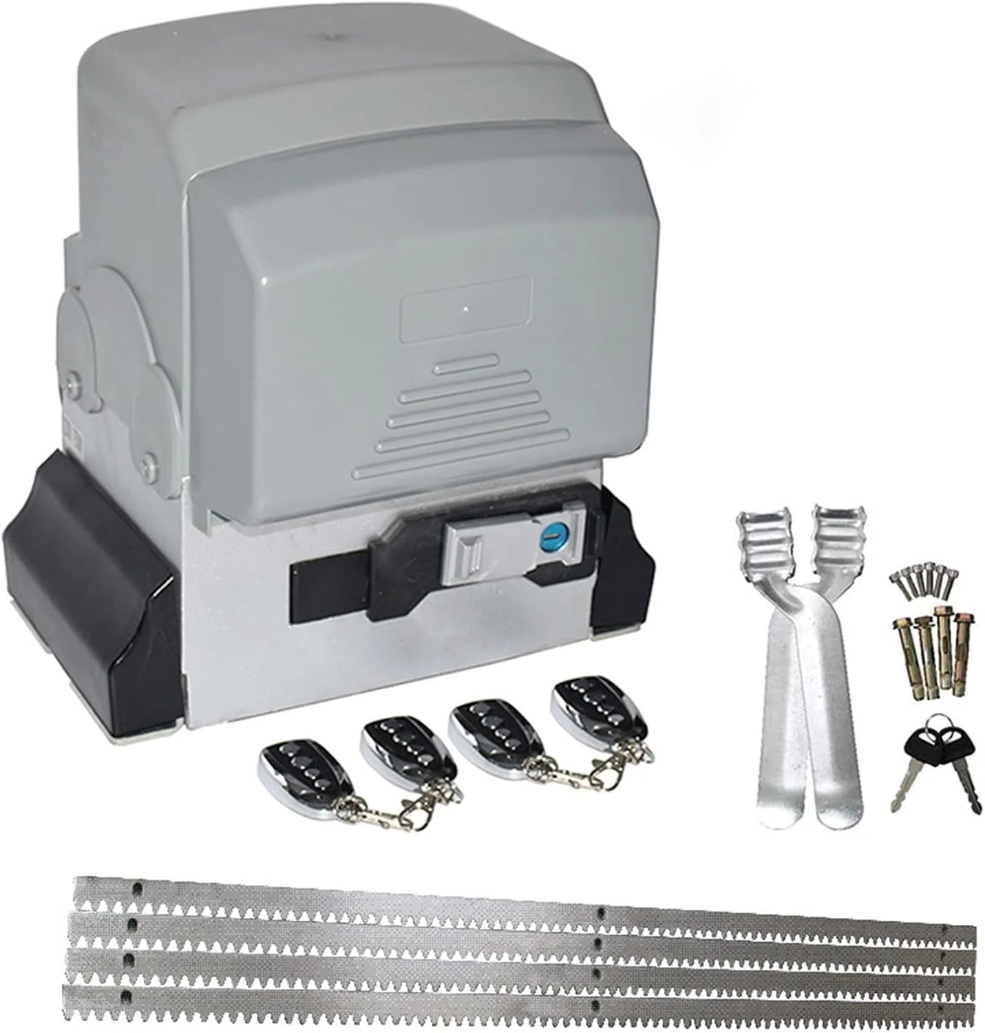 کیت درب بازکن اتوماتیک سنگین 2500 کیلوگرم، موتور درب کشویی اتوماتیک، درایو الکتریکی، کنترل از راه دور، درب بازکن کشویی با دنده فولادی 6/7/8 متری، موتور درب ورودی اختیاری (رنگ: کیت رک 6 متری 2)