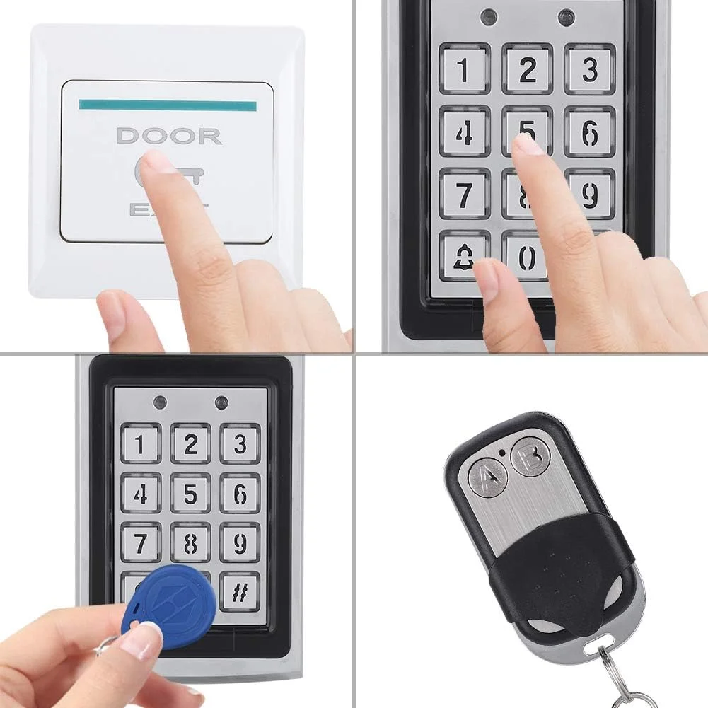 کیت سیستم کنترل دسترسی درب شامل کارت، رمز عبور، قفل مغناطیسی تک درب، صفحه کلید ورودی RFID IP/TCP با دکمه خروج کیت سیستم کنترل دسترسی درب شامل کارت، رمز عبور، قفل مغناطیسی تک درب، صفحه کلید ورودی RFID IP/TCP با دکمه خروج