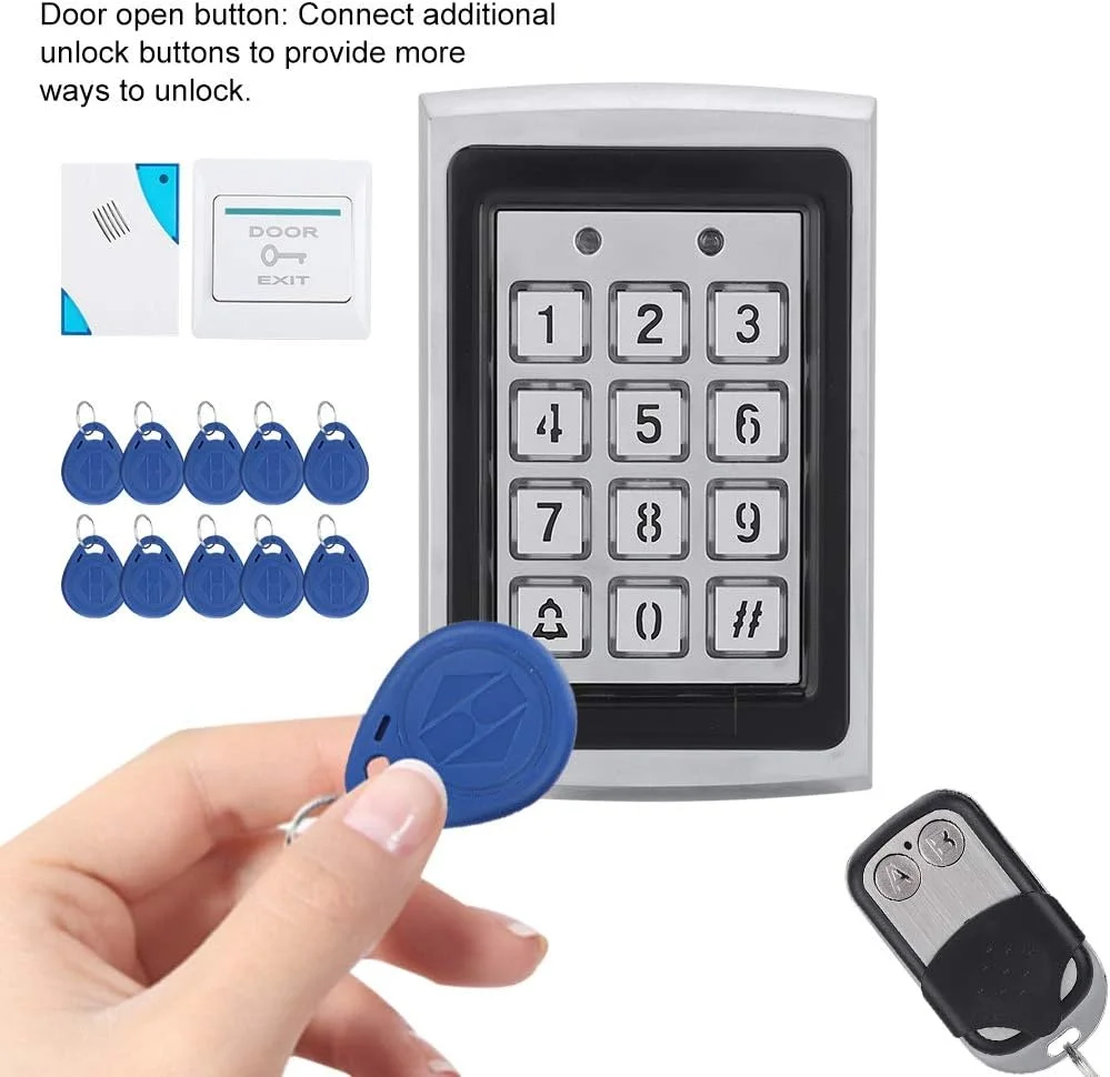 کیت سیستم کنترل دسترسی درب شامل کارت، رمز عبور، قفل مغناطیسی تک درب، صفحه کلید ورودی RFID IP/TCP با دکمه خروج کیت سیستم کنترل دسترسی درب شامل کارت، رمز عبور، قفل مغناطیسی تک درب، صفحه کلید ورودی RFID IP/TCP با دکمه خروج