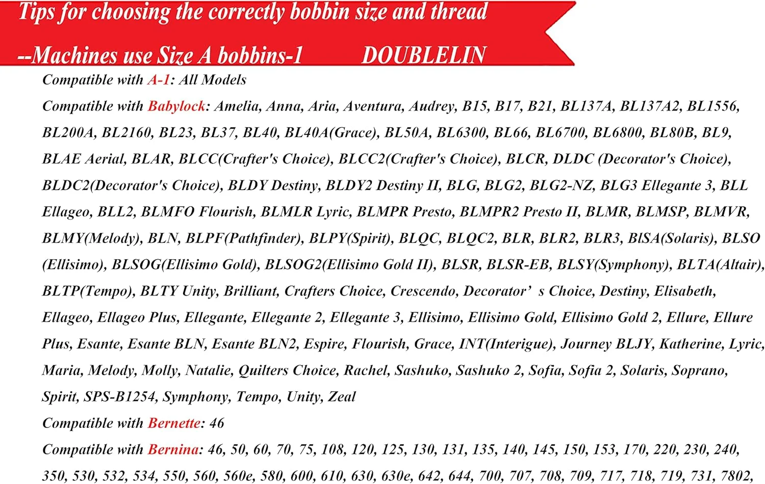 DOUBLELIN 144 عدد ماسوره از پیش پیچیده شده سایز A برای چرخ خیاطی/گلدوزی خانگی، سازگار با دستگاه های Brother، پلاستیکی، سایز A، کلاس 15، 15J، SA156، سفید، 100% پلی استر، 60S/2 100 یارد DOUBLELIN 144 عدد ماسوره از پیش پیچیده شده سایز A برای چرخ خیاطی/گلدوزی خانگی، سازگار با دستگاه های Brother، پلاستیکی، سایز A، کلاس 15، 15J، SA156، سفید، 100% پلی استر، 60S/2 100 یارد